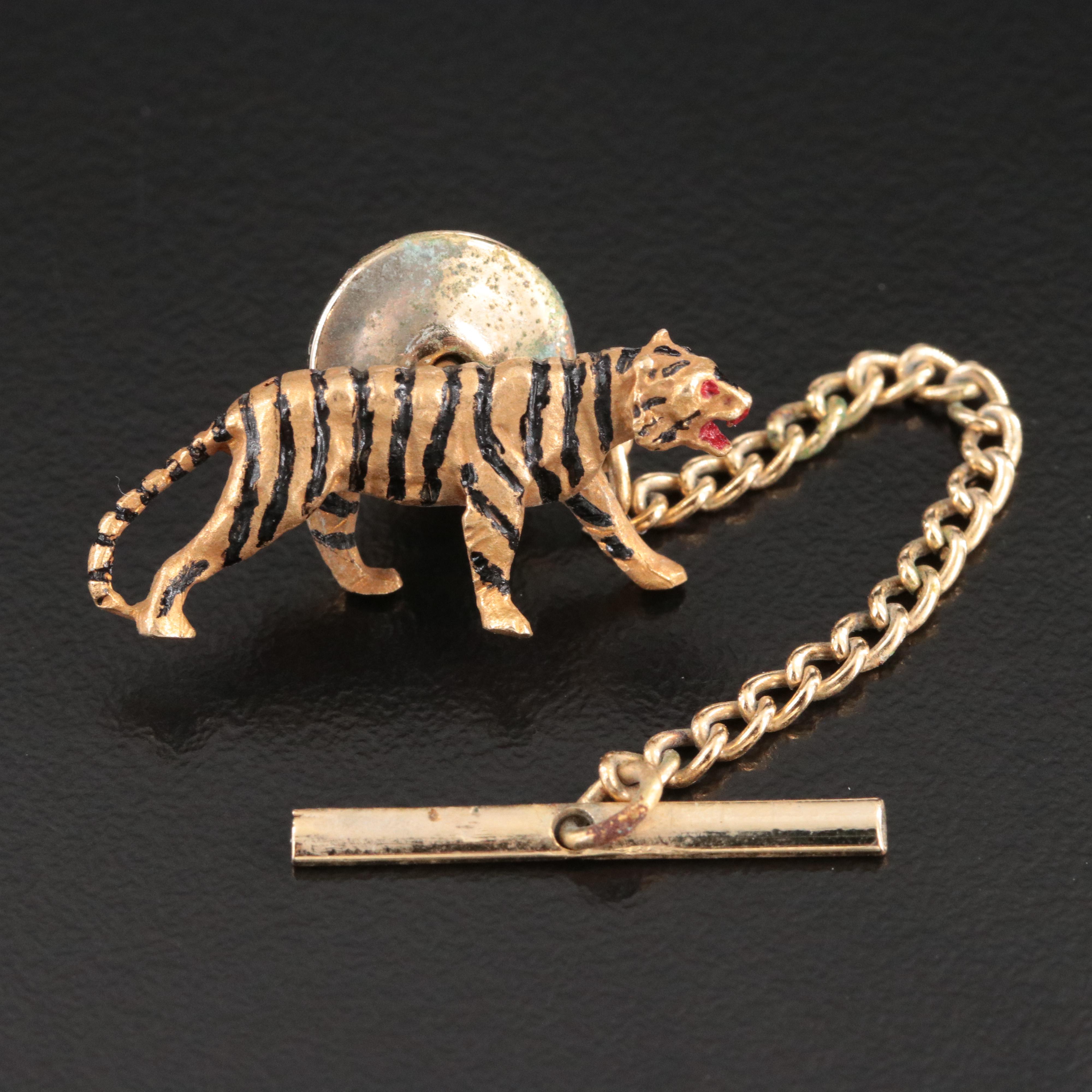14K Tiger Tie Tack