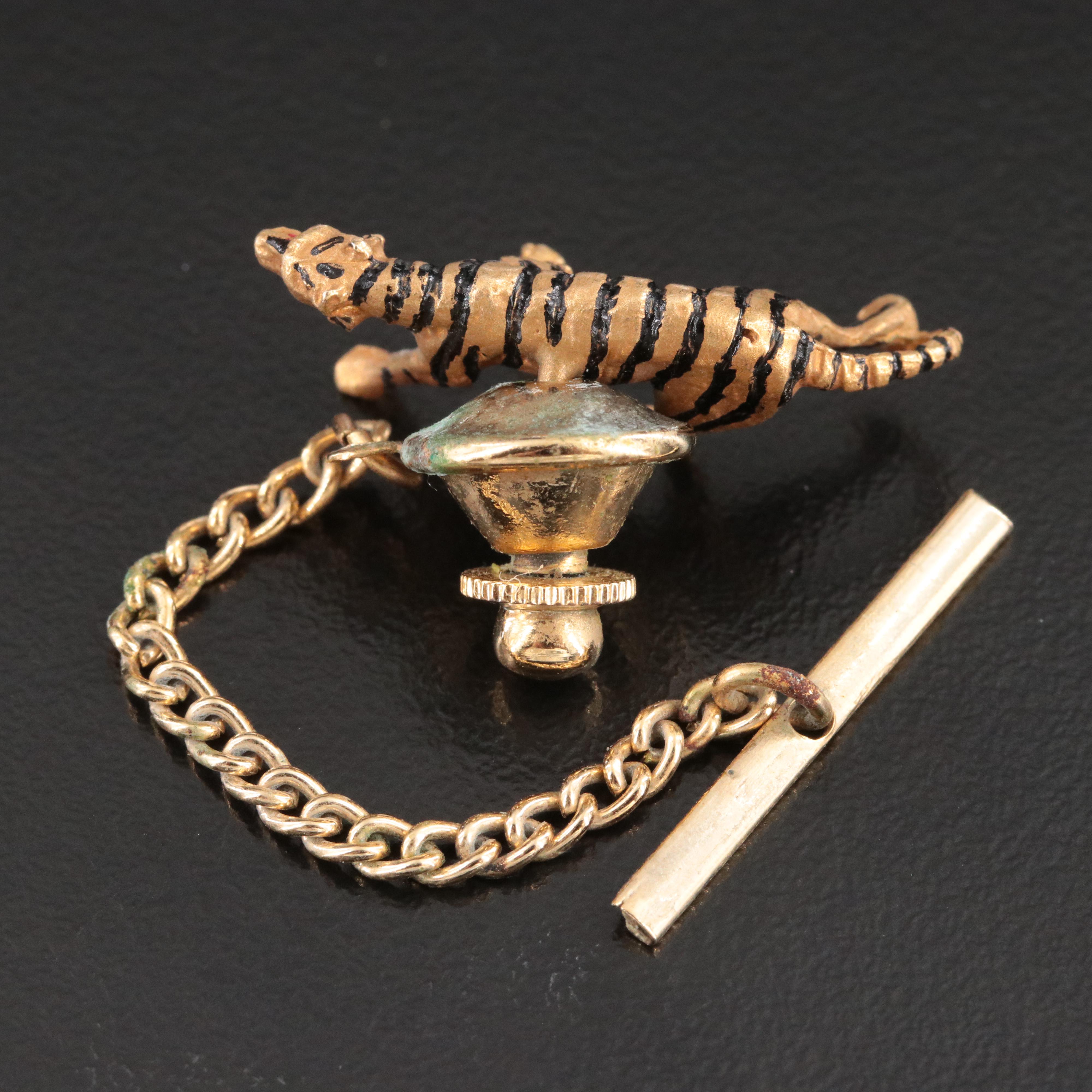 14K Tiger Tie Tack
