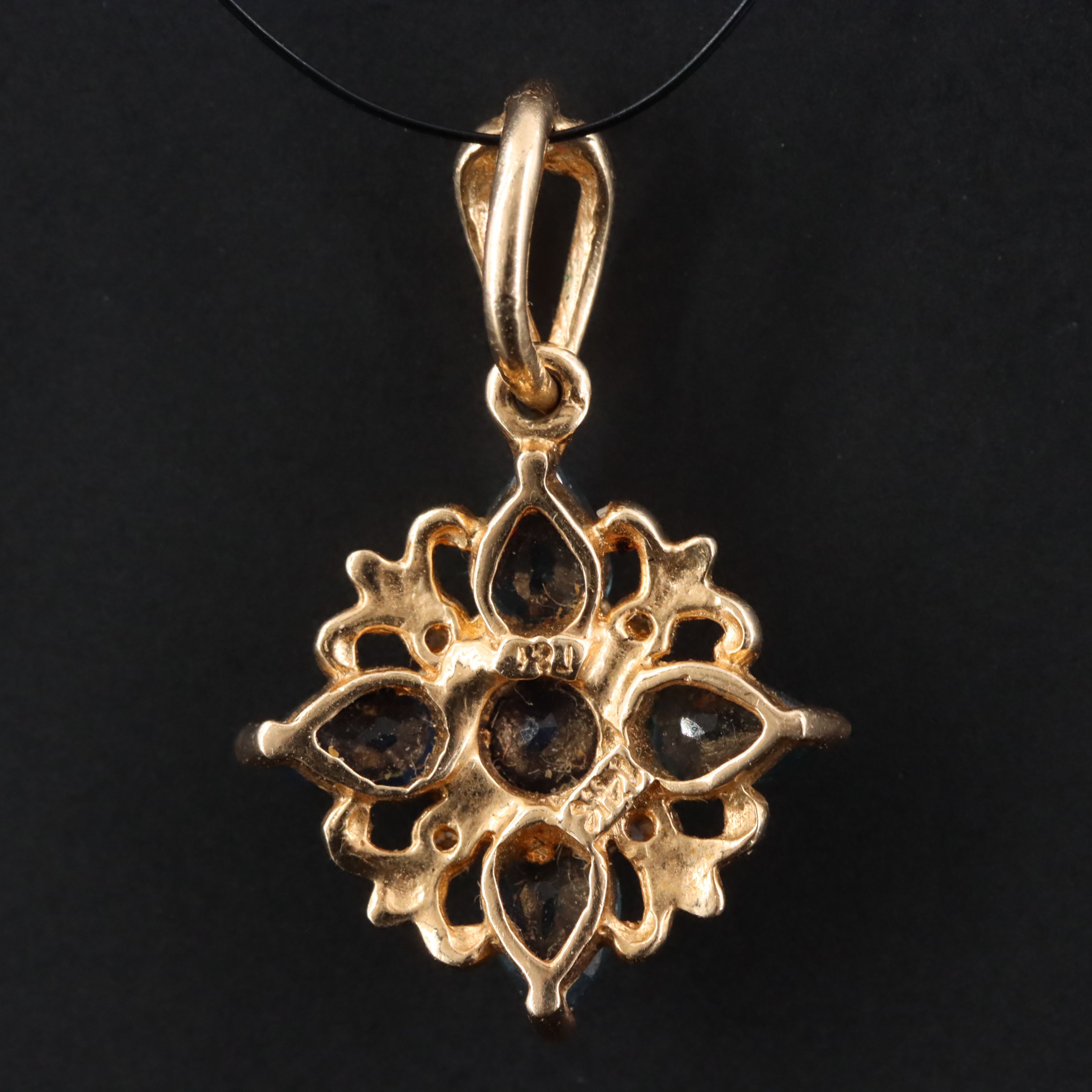 14K Sapphire and Diamond Pendant