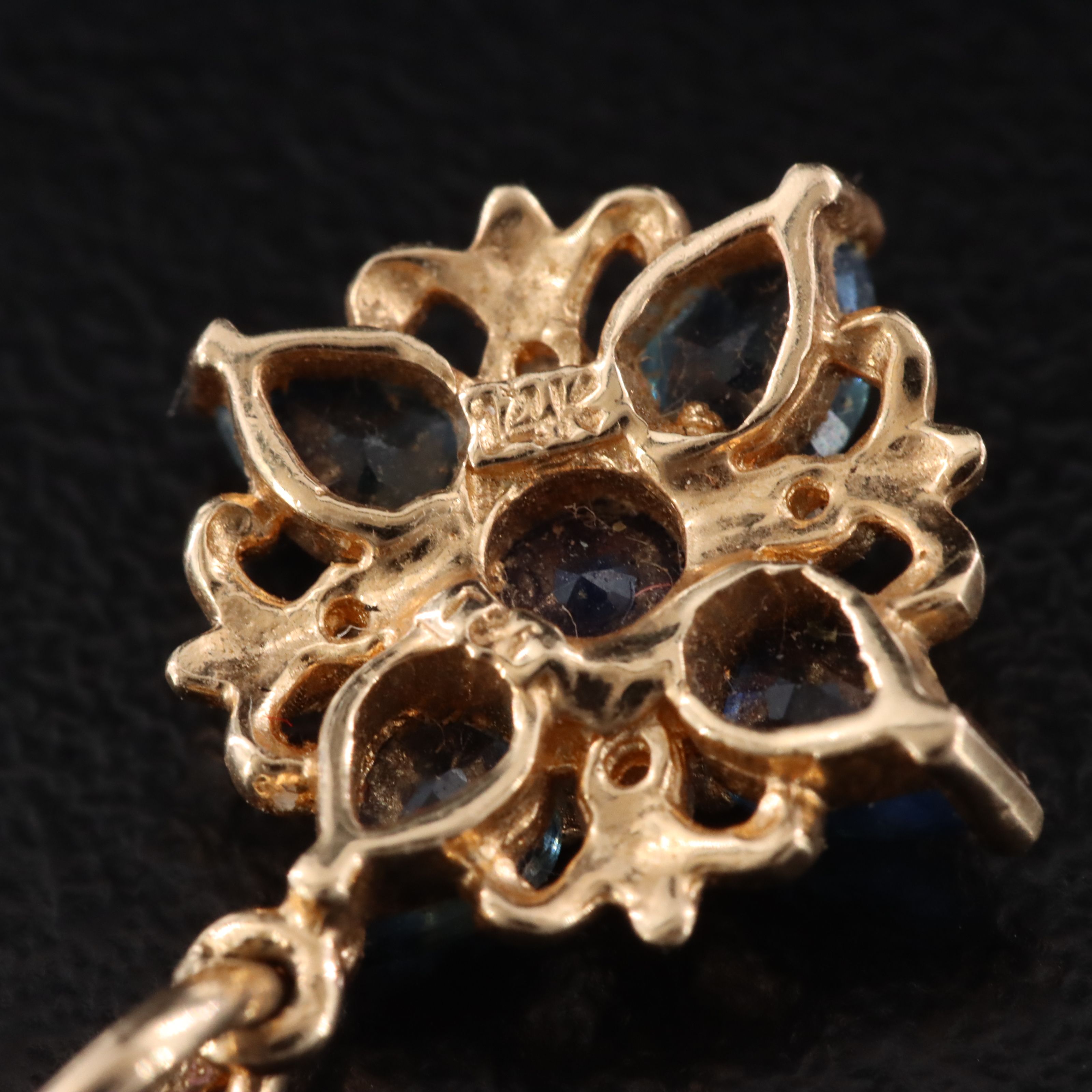 14K Sapphire and Diamond Pendant