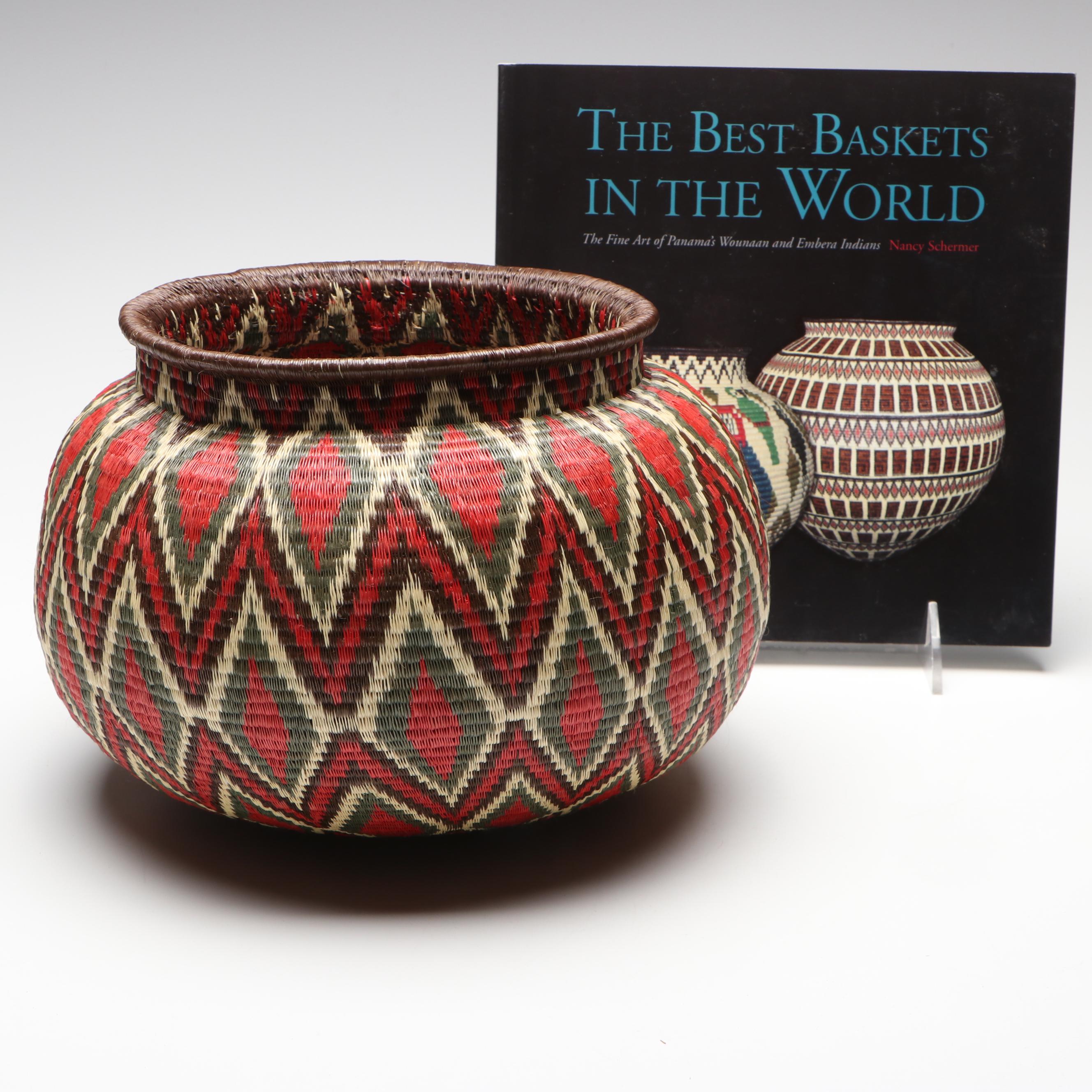 Darién Rainforest Emberá-Wounaan Chunga Fiber Basket with "Trapiche" Design
