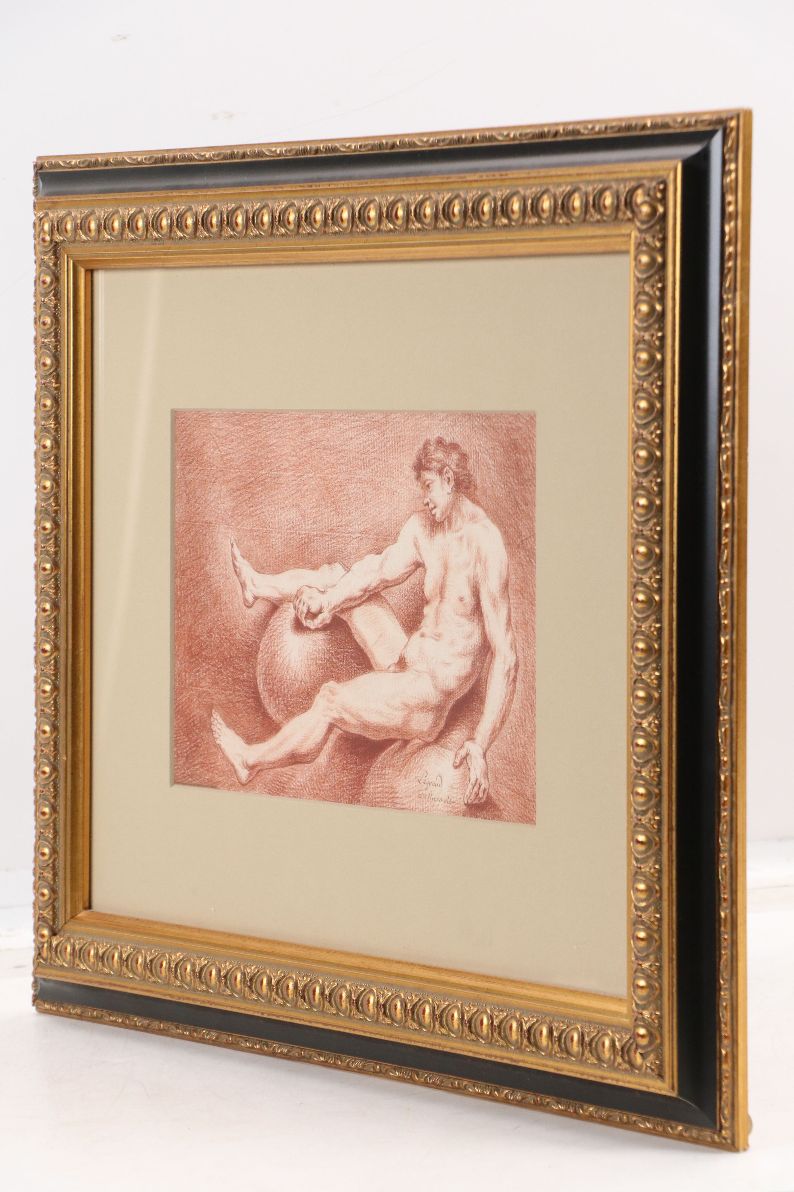 Male Nude Lithograph After René Legrand, Late 19th to 20th Century