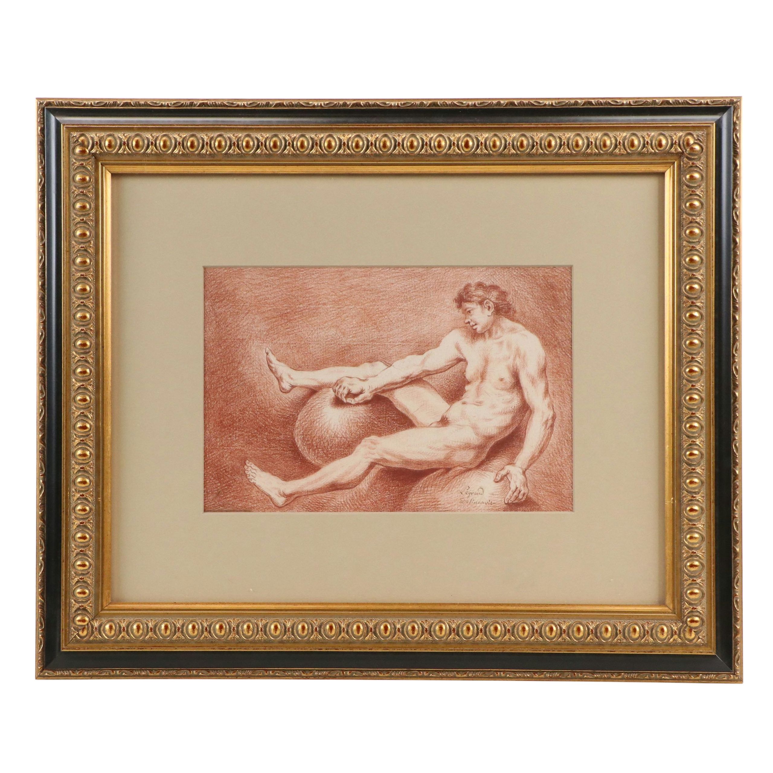 Male Nude Lithograph After René Legrand, Late 19th to 20th Century