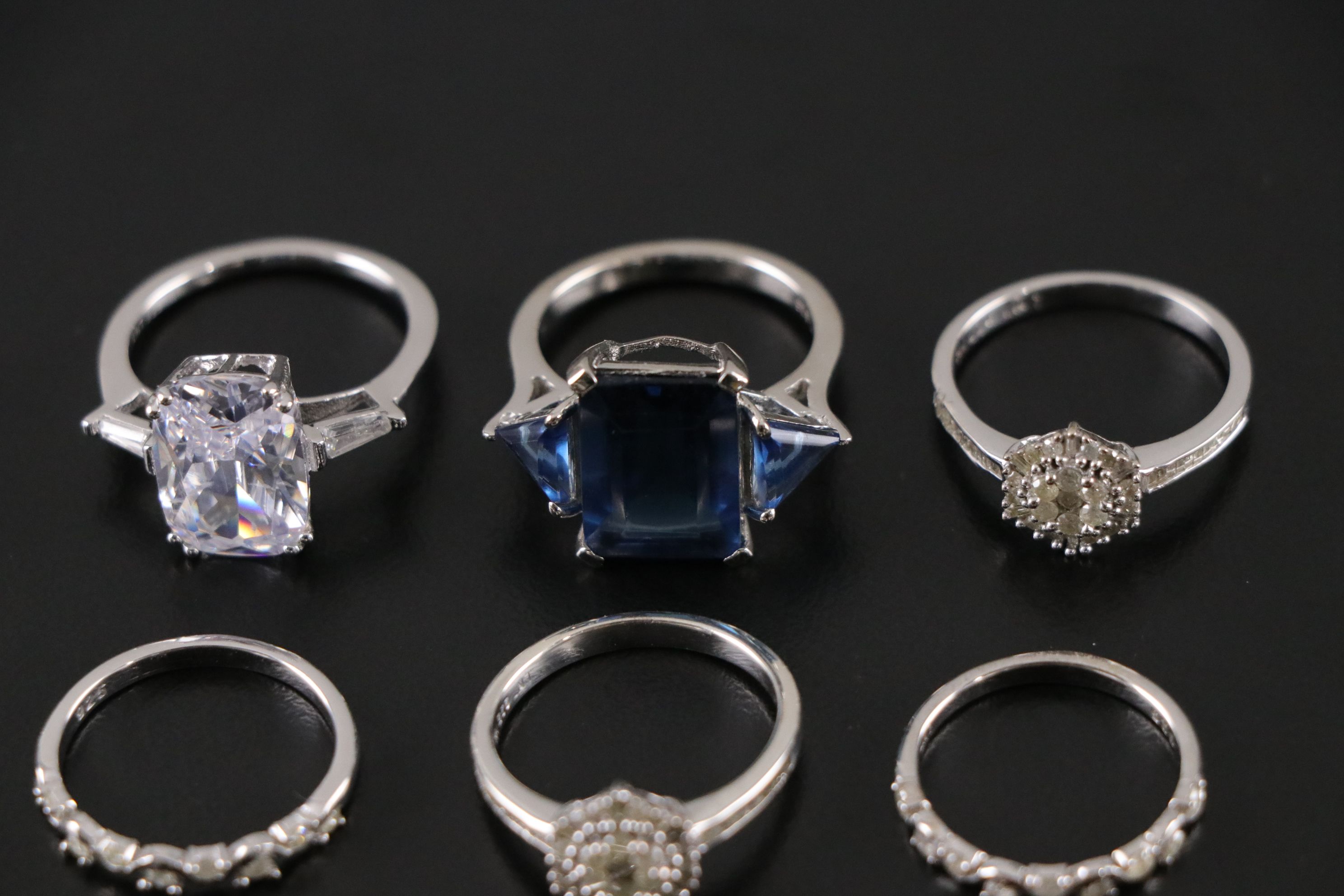 14 Assorted Sterling Silver Rings, Earrings and Necklace