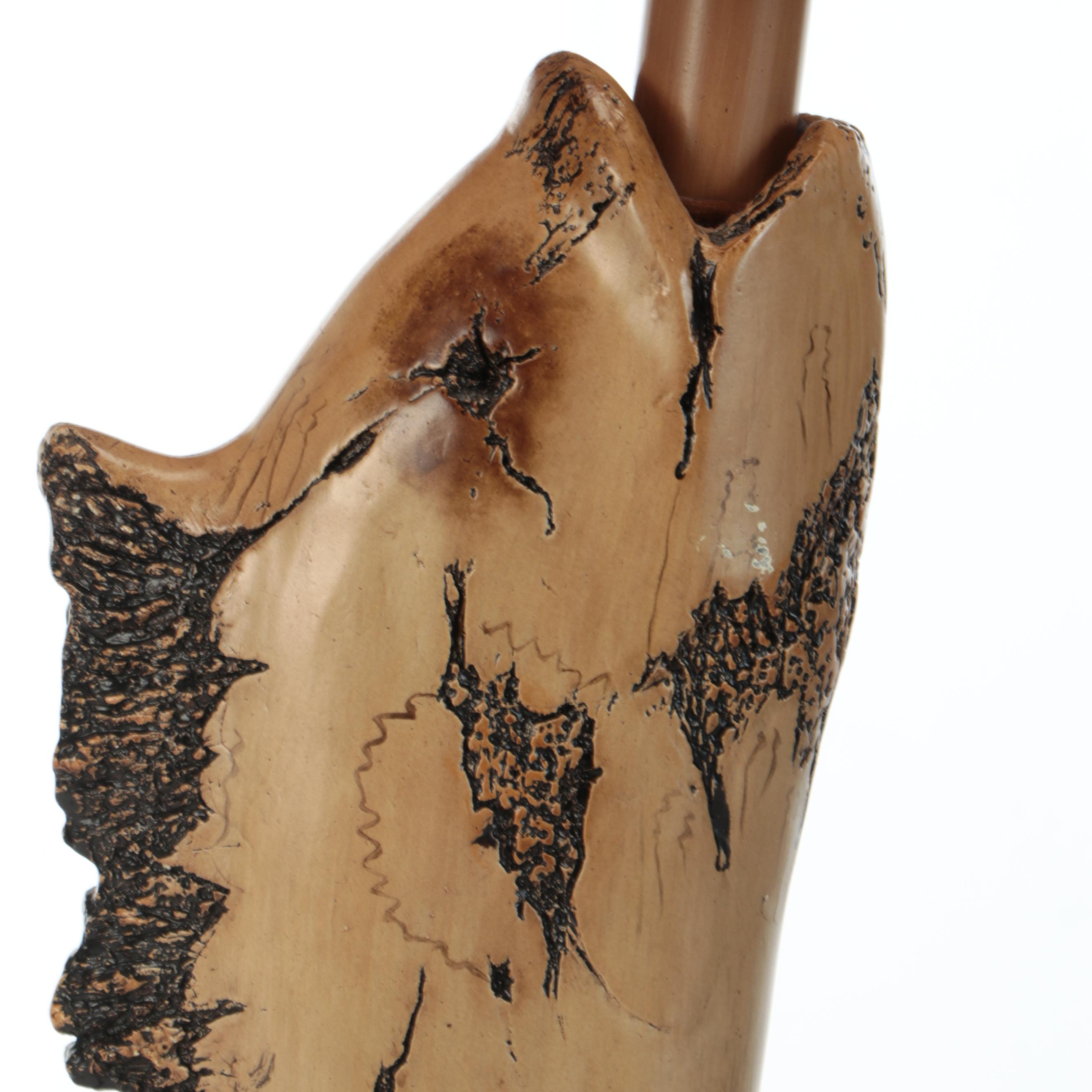 Figural Carved  Fish Table Lamp