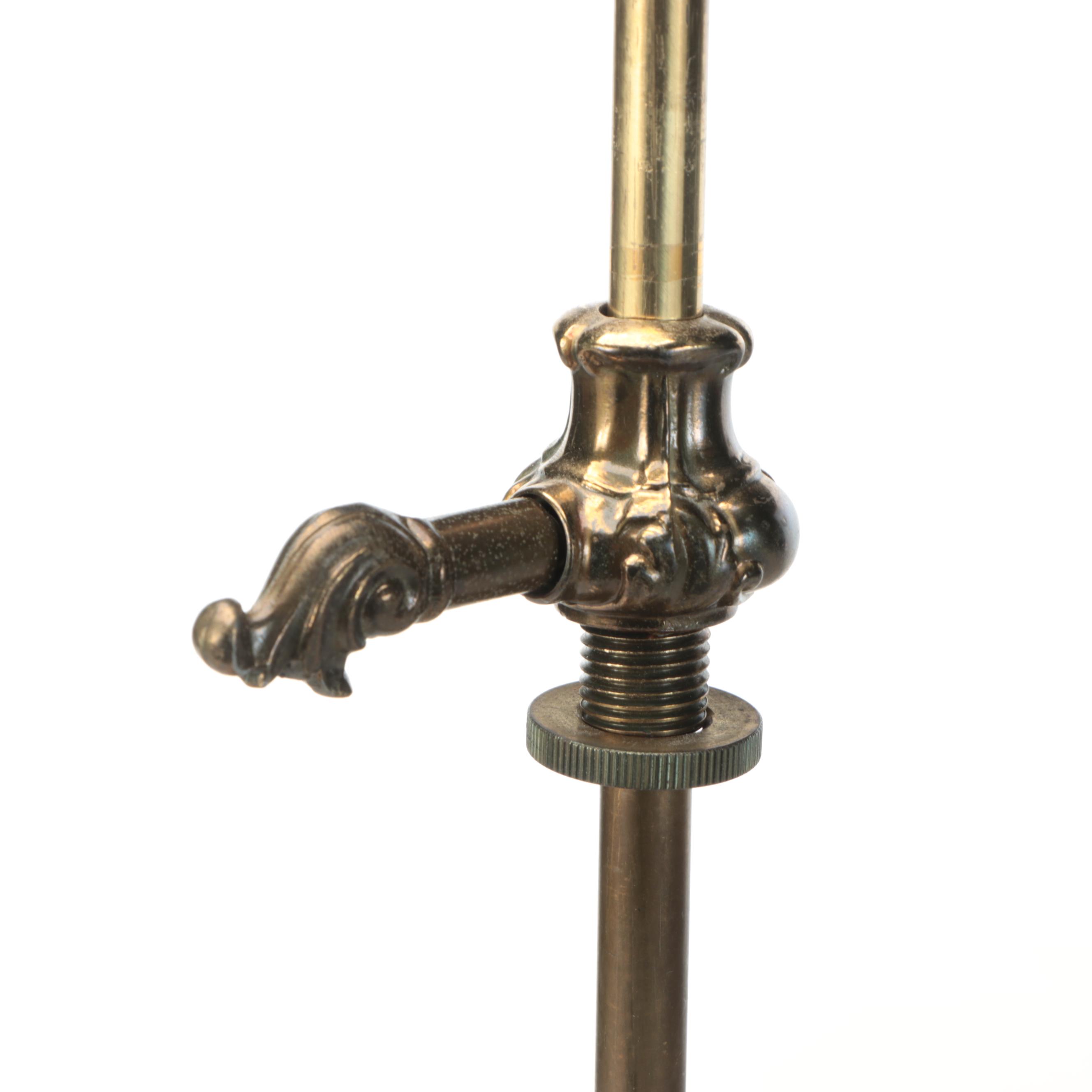 Neoclassical Style Brass Bouillotte Table Lamp, Vintage