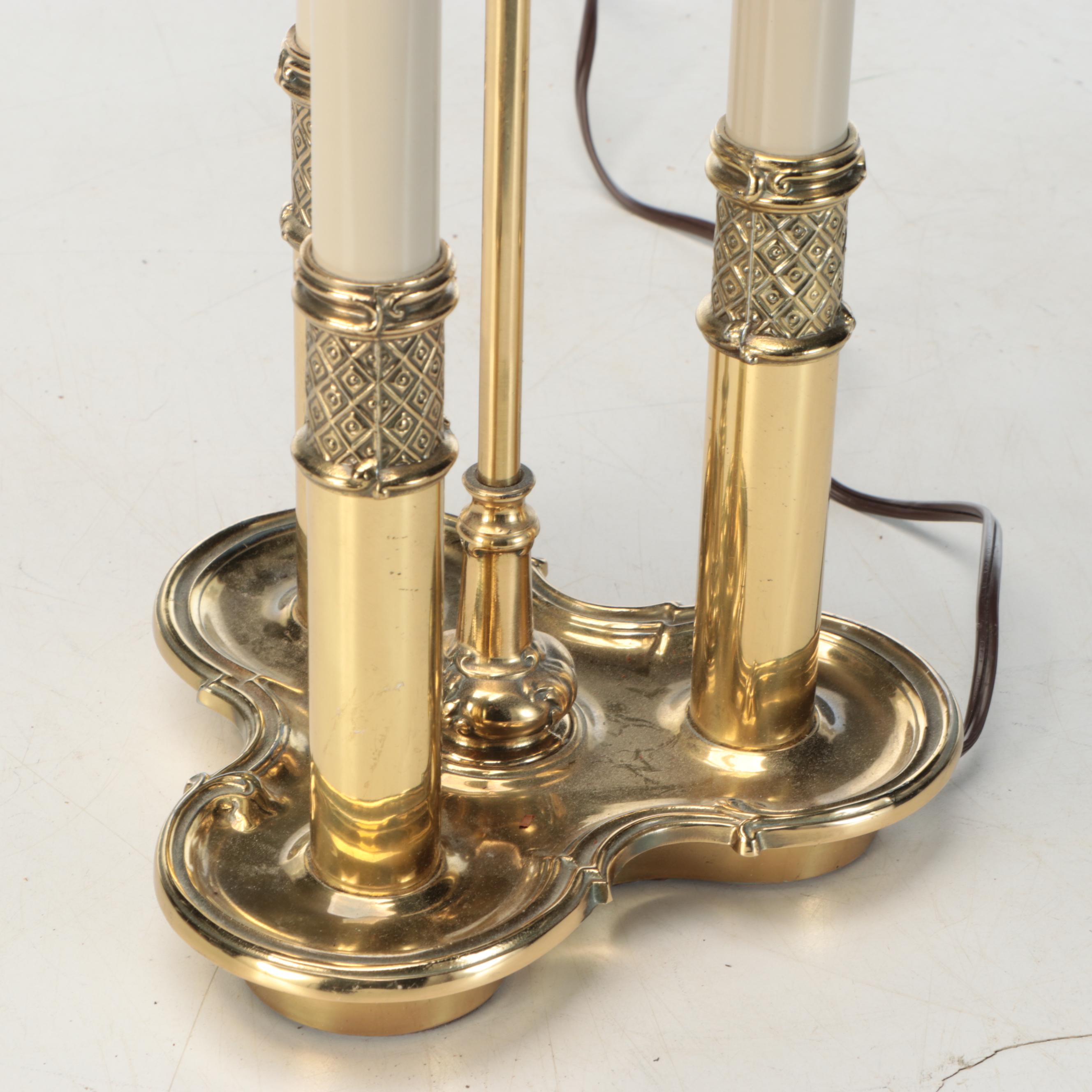 Neoclassical Style Brass Bouillotte Table Lamp, Vintage