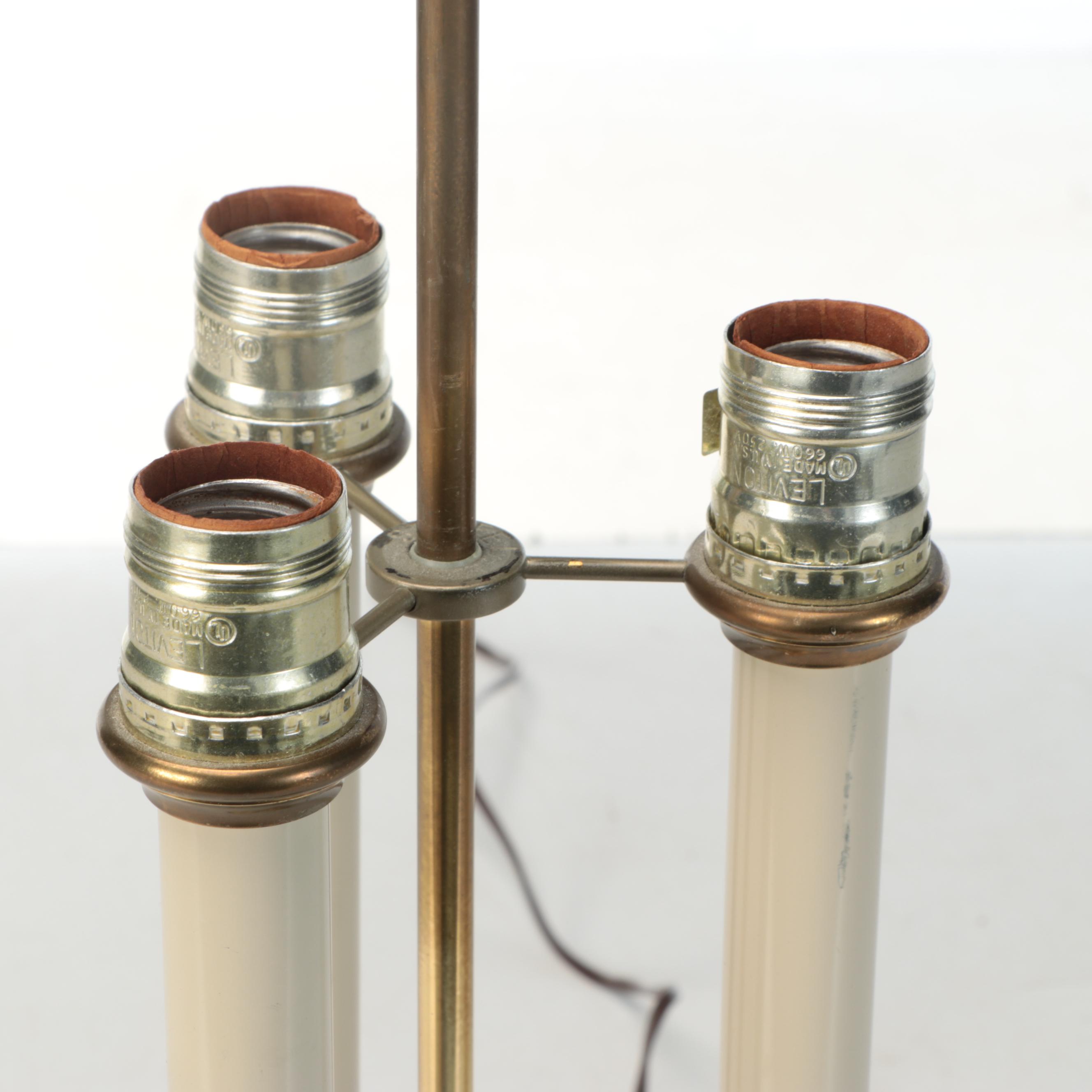 Neoclassical Style Brass Bouillotte Table Lamp, Vintage