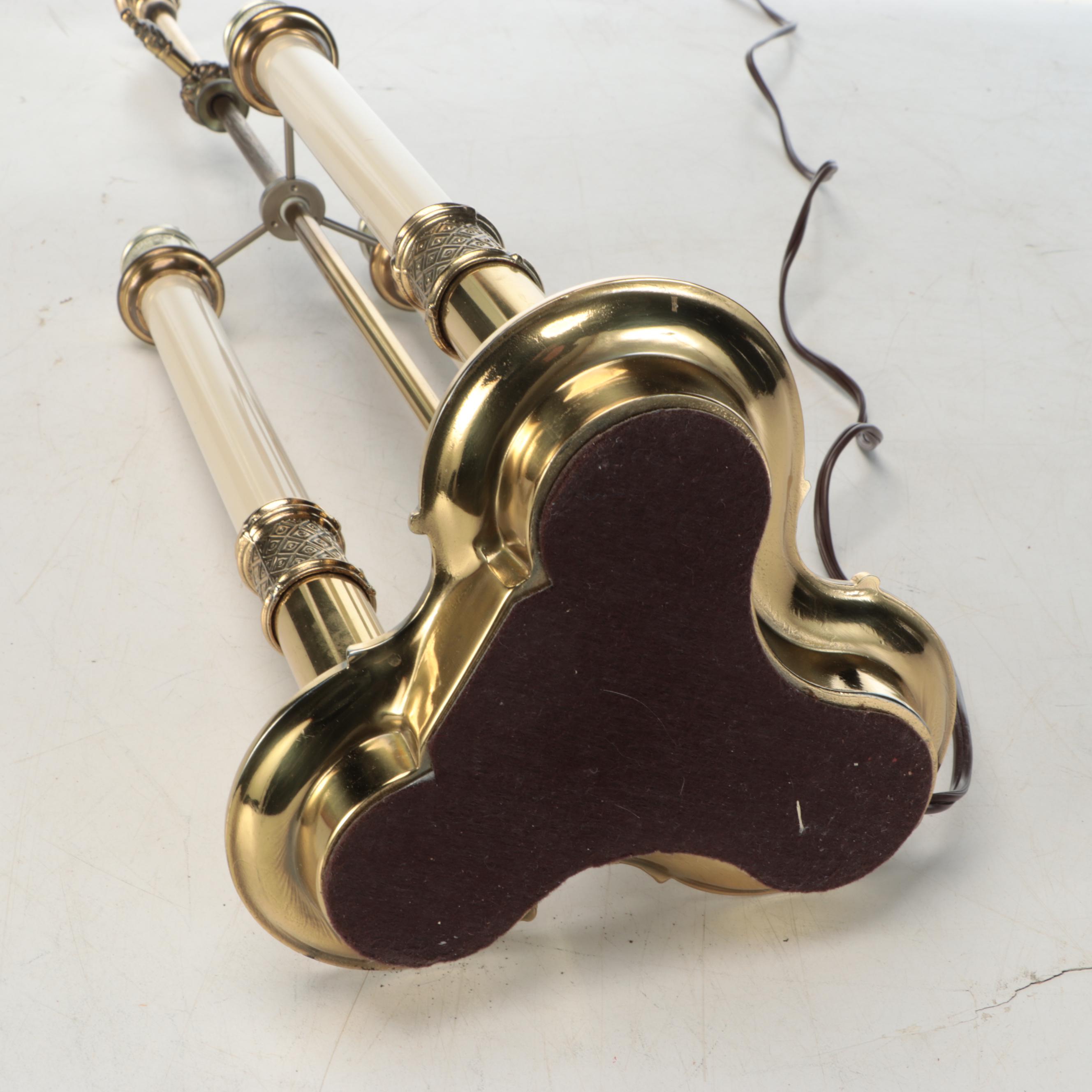 Neoclassical Style Brass Bouillotte Table Lamp, Vintage