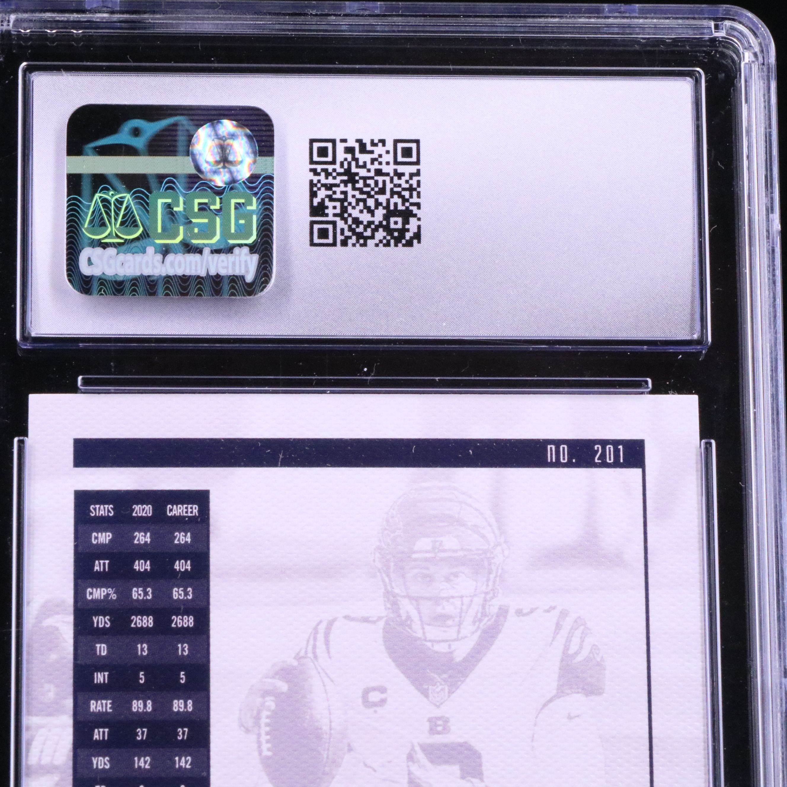 2020 Panini Chronicles Joe Burrow Luminance Rookie Football Card Graded CSG 10