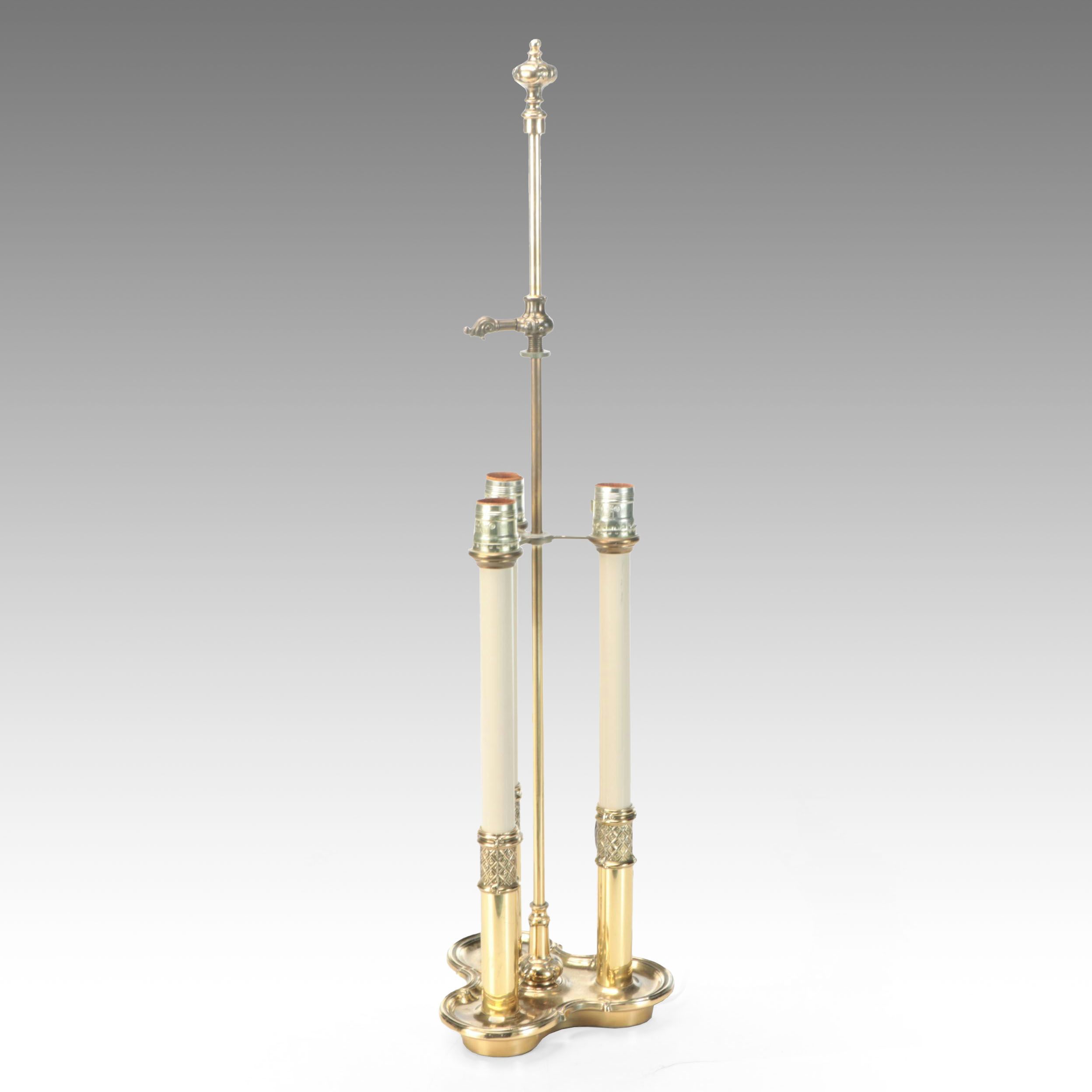 Neoclassical Style Brass Bouillotte Table Lamp, Vintage