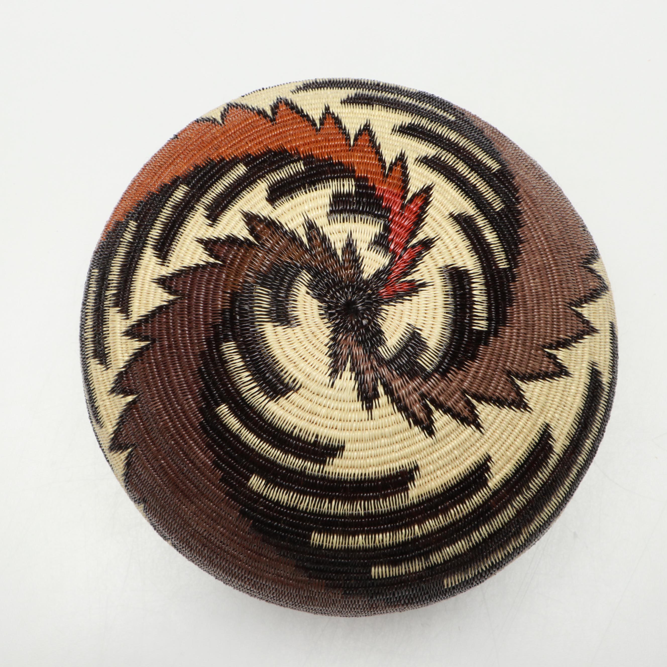 Panamanian Emberá-Wounaan Handwoven Chunga and Nahuala Palm Fiber Basket