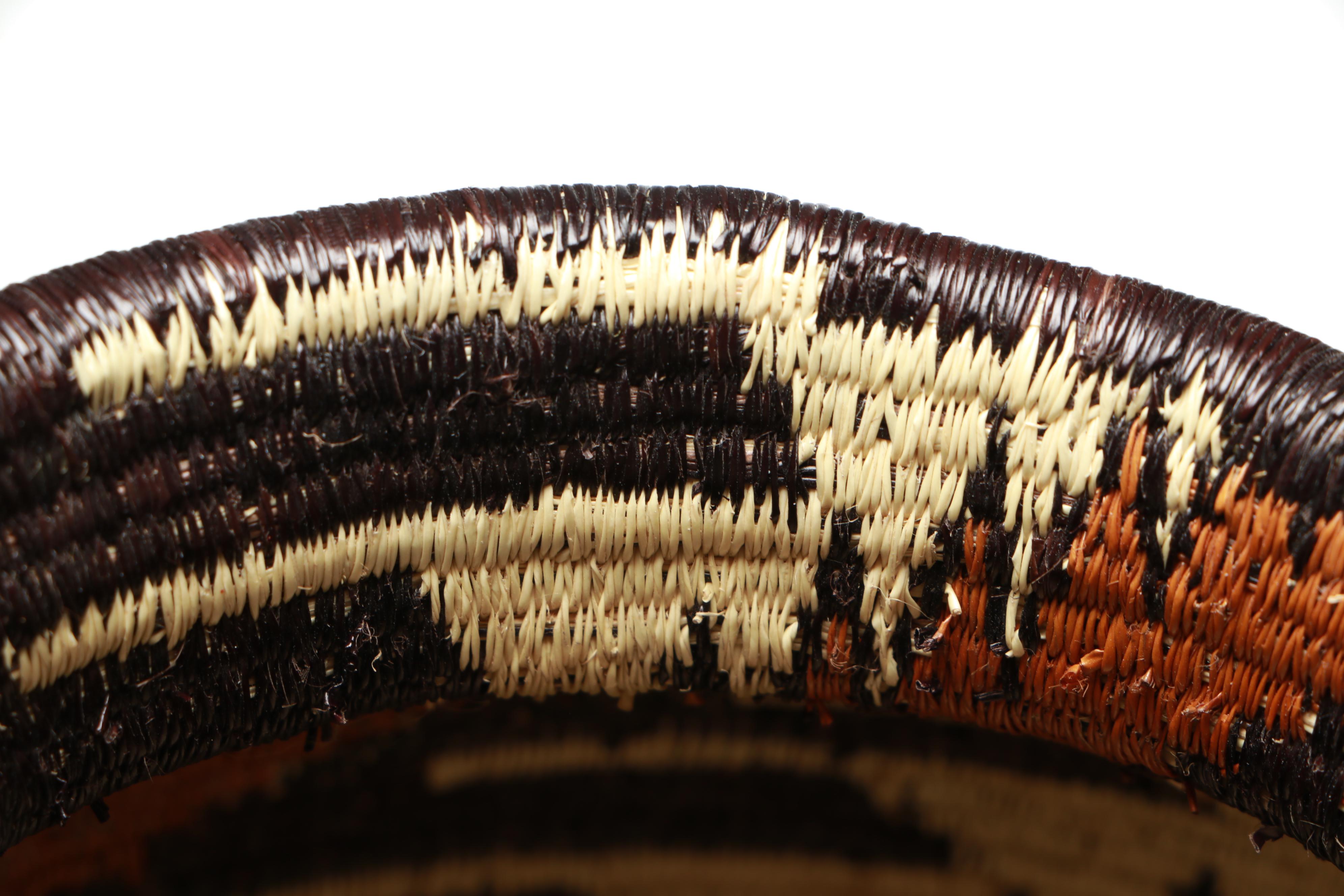Panamanian Emberá-Wounaan Handwoven Chunga and Nahuala Palm Fiber Basket