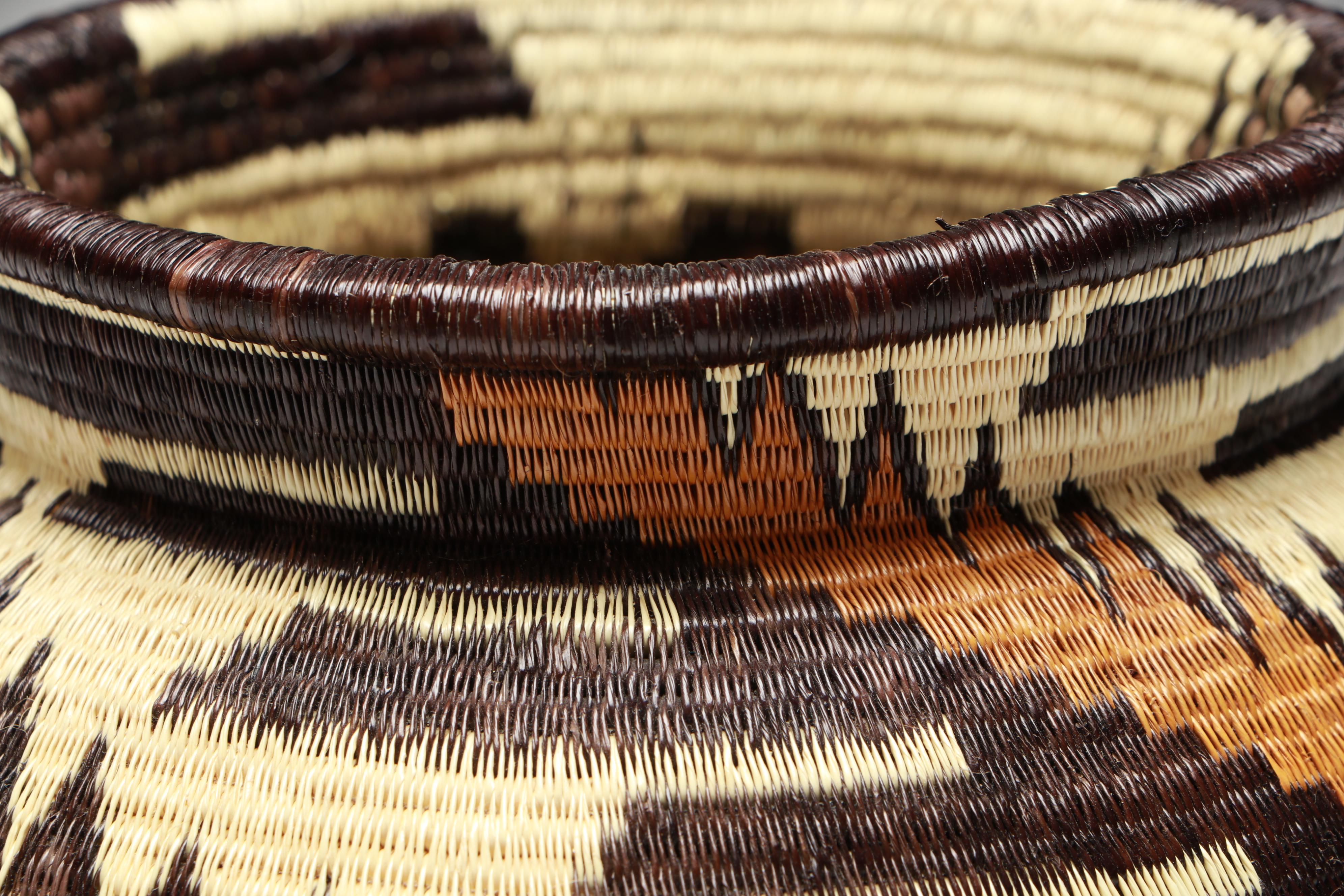 Panamanian Emberá-Wounaan Handwoven Chunga and Nahuala Palm Fiber Basket