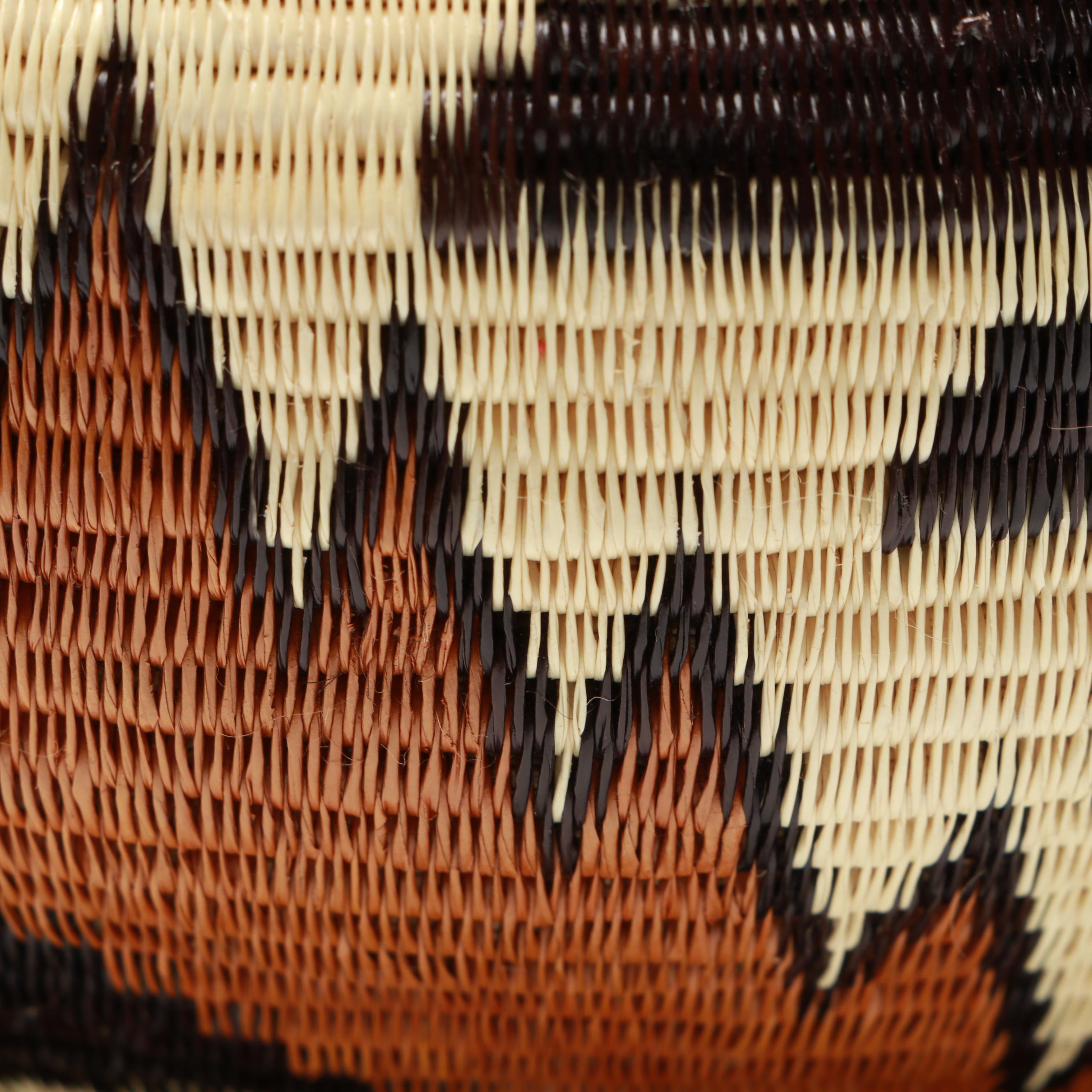 Panamanian Emberá-Wounaan Handwoven Chunga and Nahuala Palm Fiber Basket