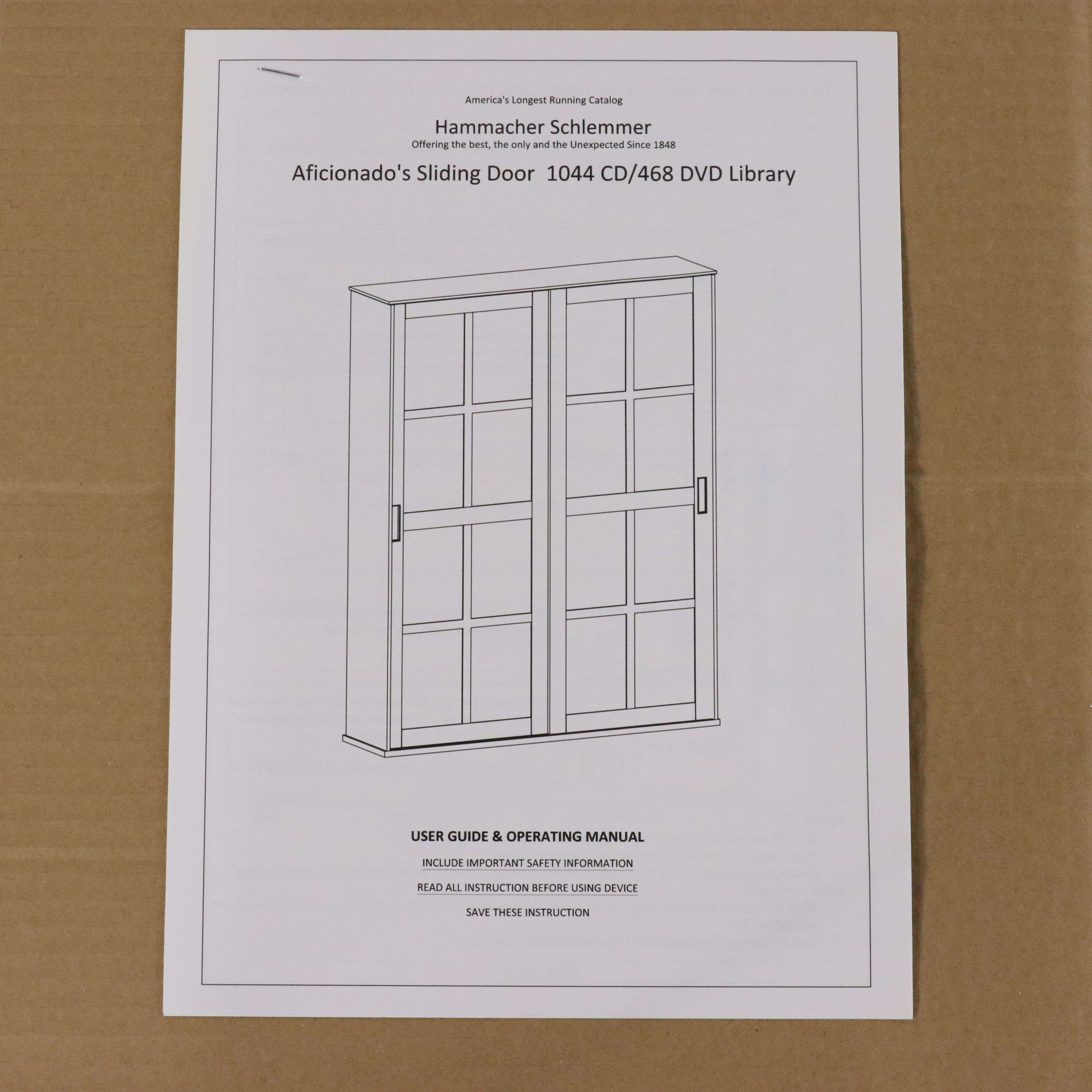Hammacher Schlemmer "Aficionado's Walnut Finish Sliding Door" Media Cabinet