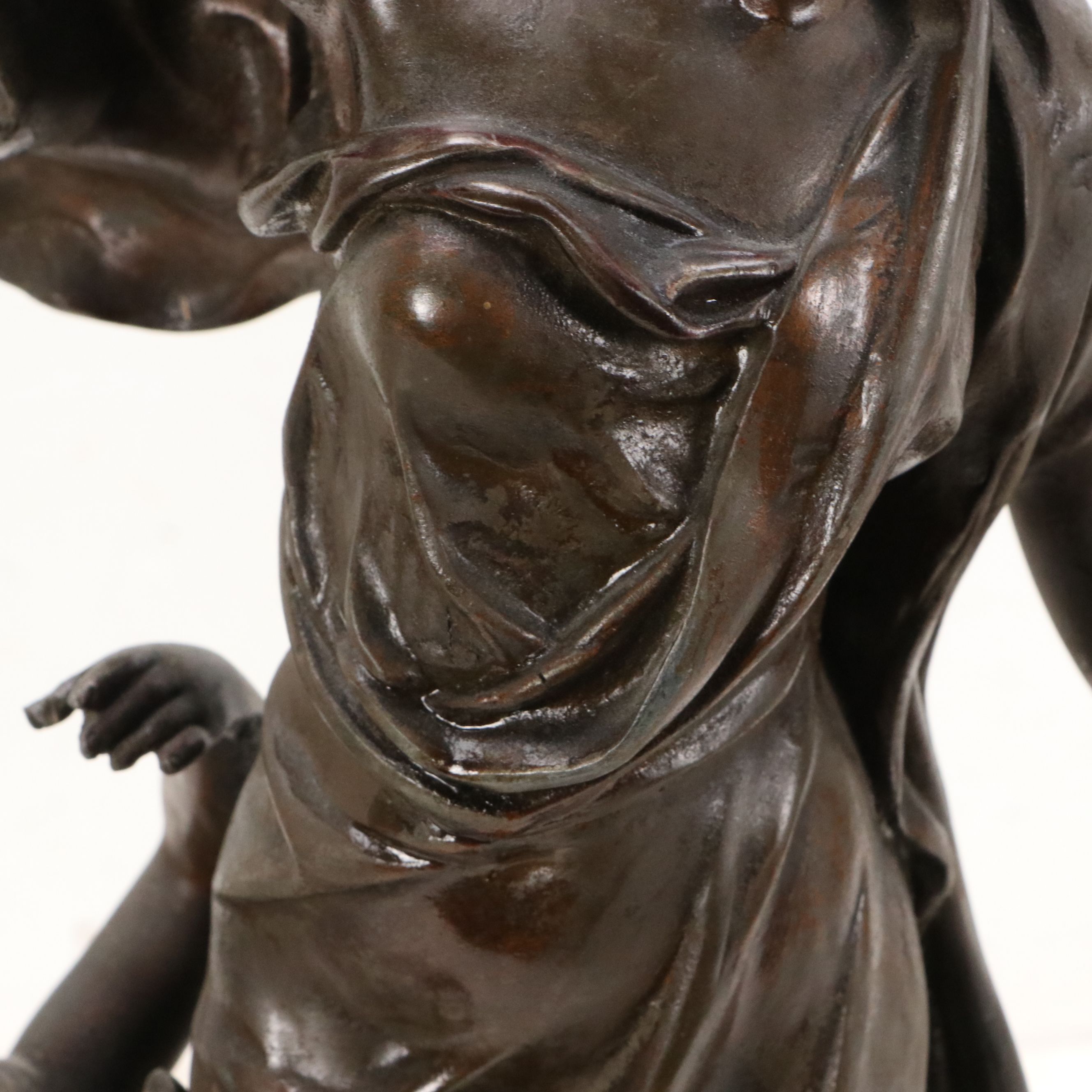 After Émile Bruchon Patinated Cast Metal Sculpture "Chant Héroïque"