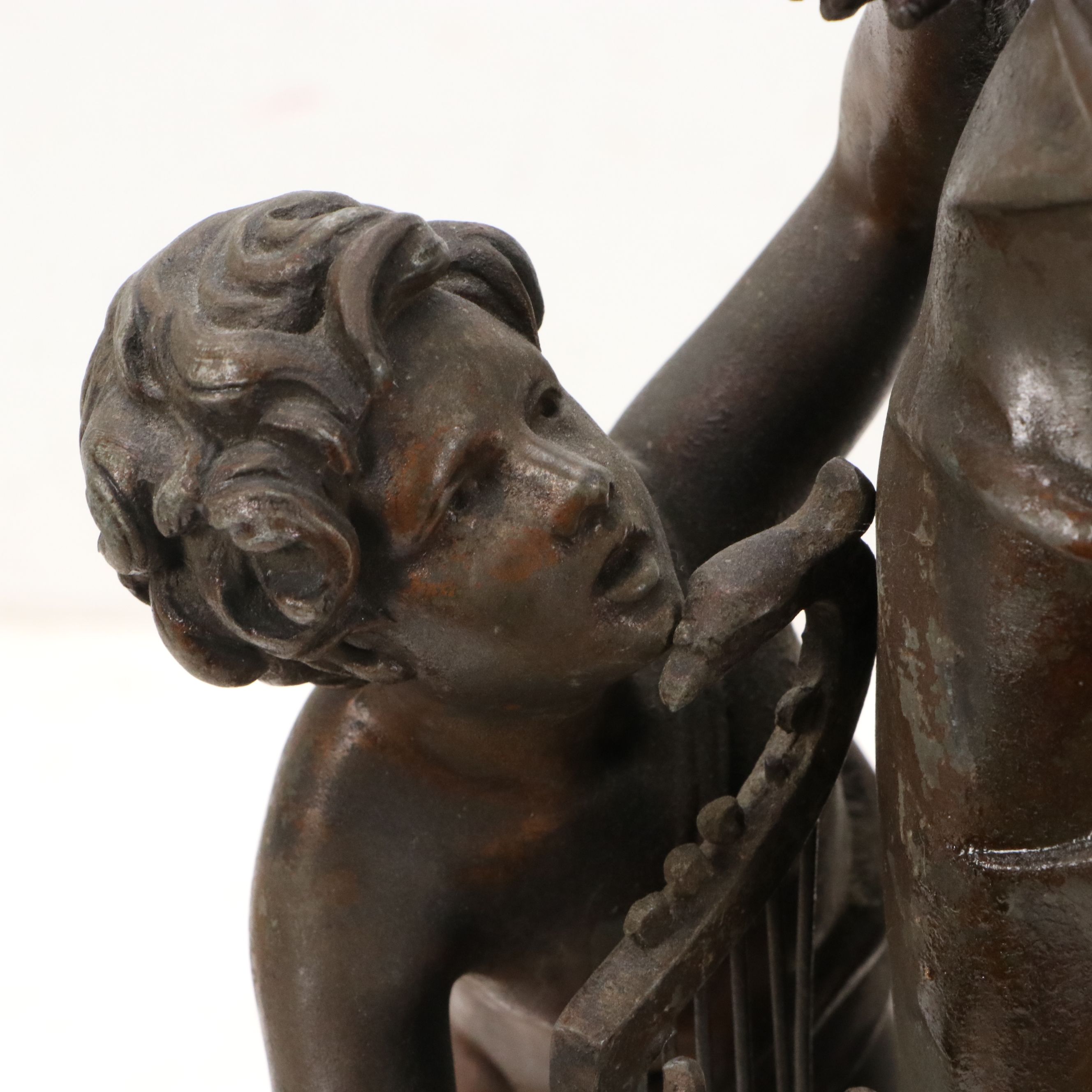 After Émile Bruchon Patinated Cast Metal Sculpture "Chant Héroïque"