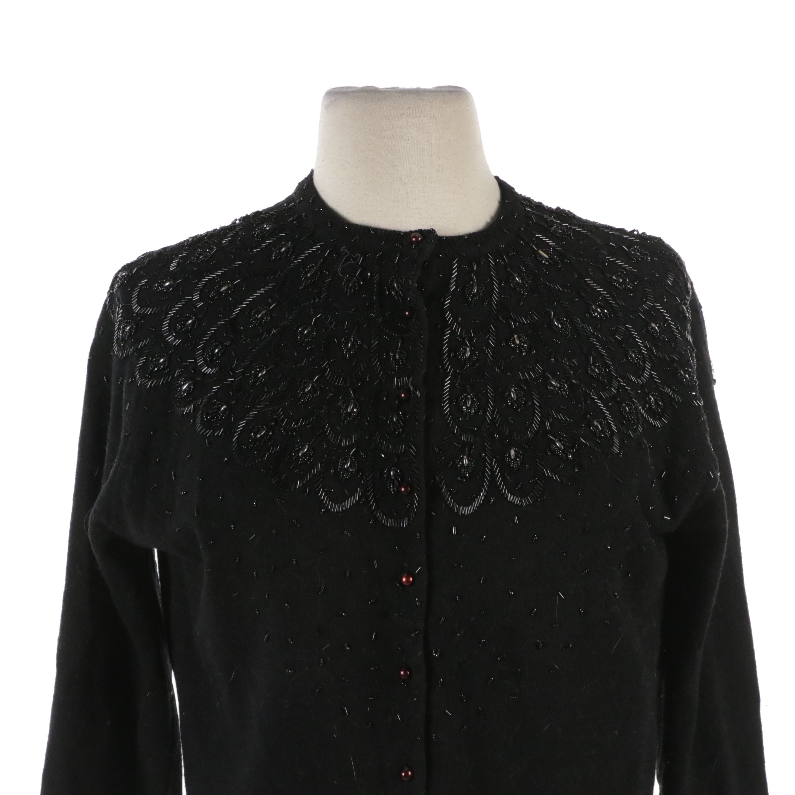 Beaded Wool Cardigans, Mid-20th Century