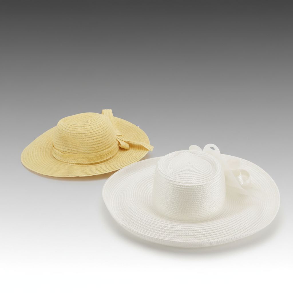 April Cornell and August Hat Company Straw Sun Hats with Bow and Feather Details