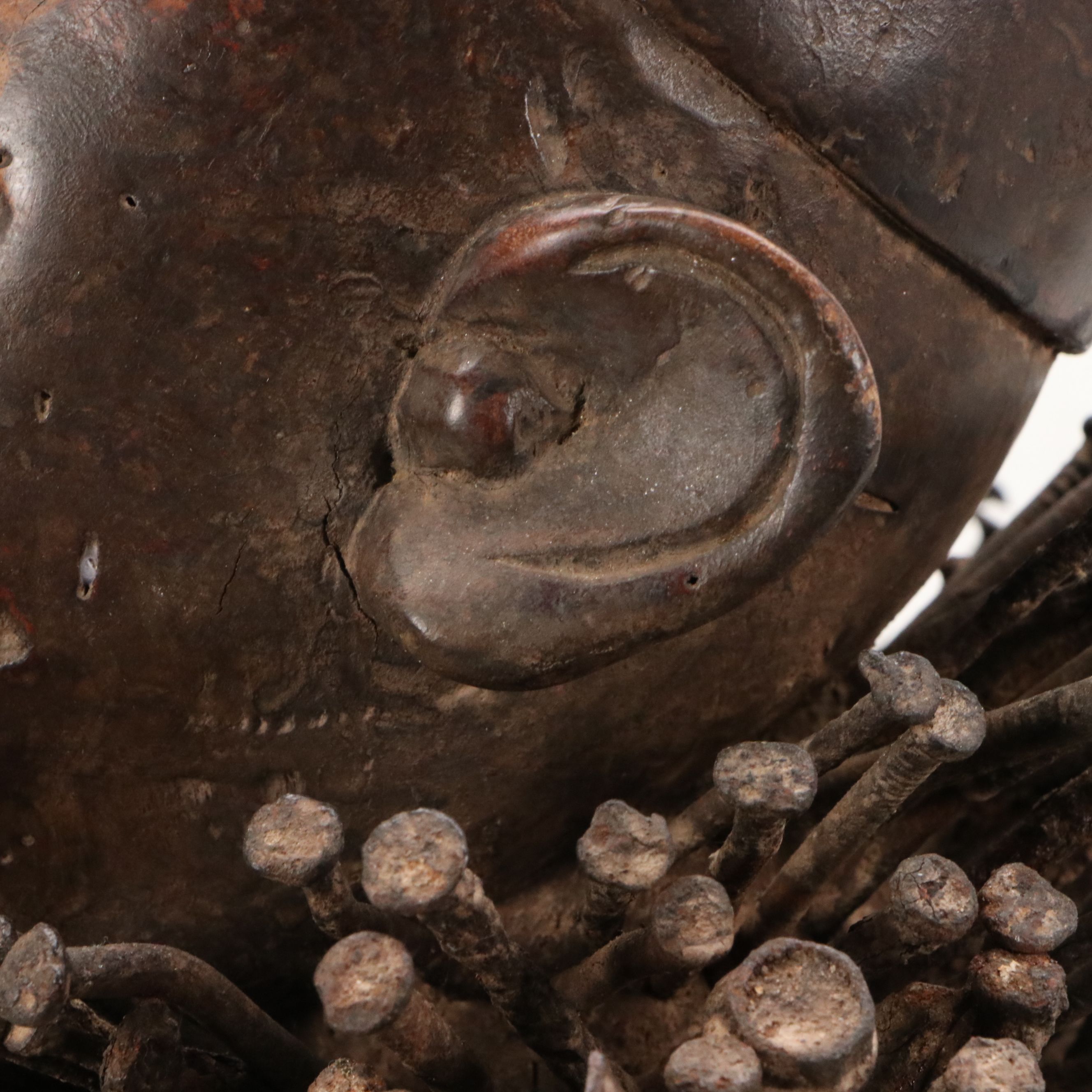 Bakongo Nkisi Nkondi Wood and Iron Nails Power Figure