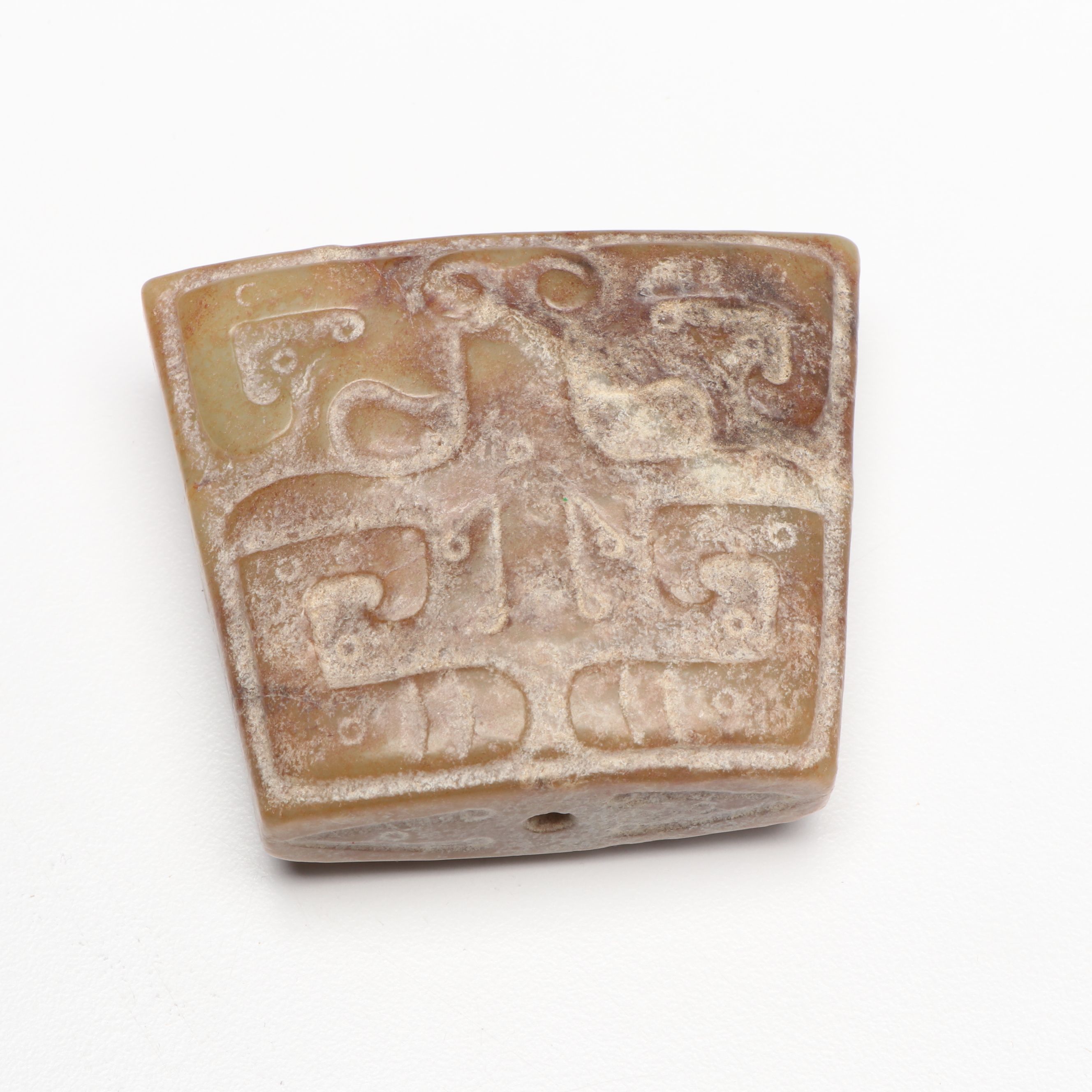Chinese Carved Serpentine Pendants, Gorgets and Beads
