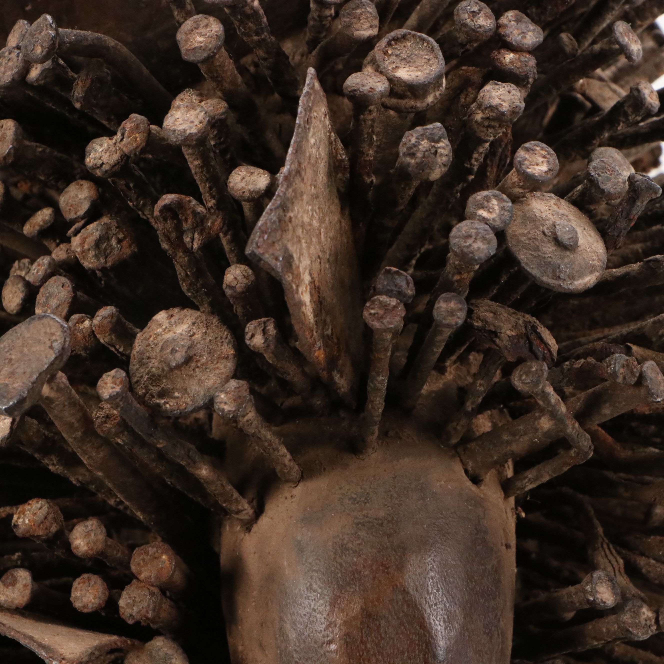 Bakongo Nkisi Nkondi Wood and Iron Nails Power Figure