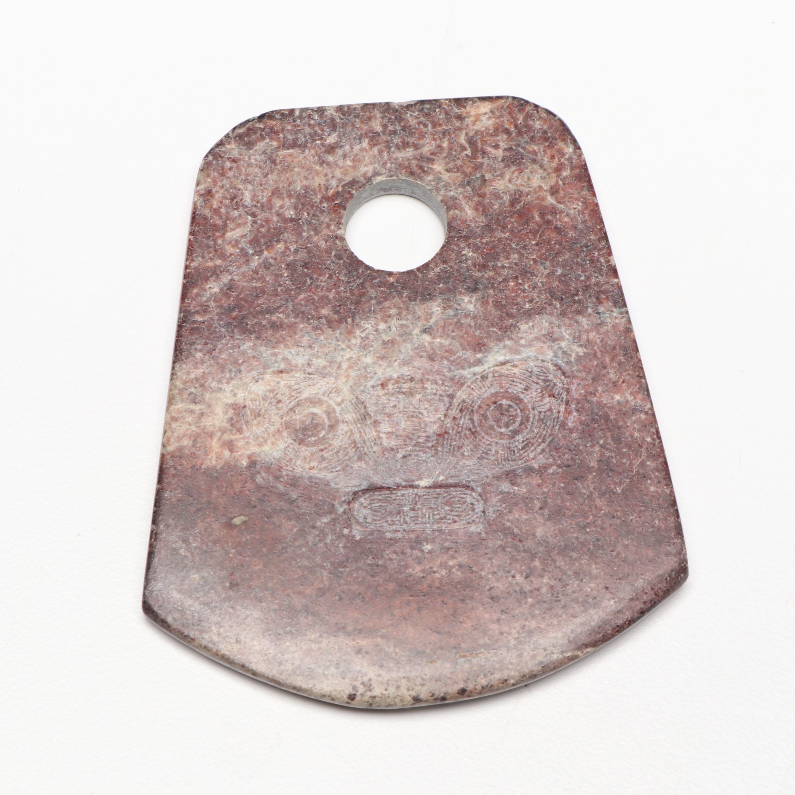 Chinese Carved Serpentine Pendants, Gorgets and Beads