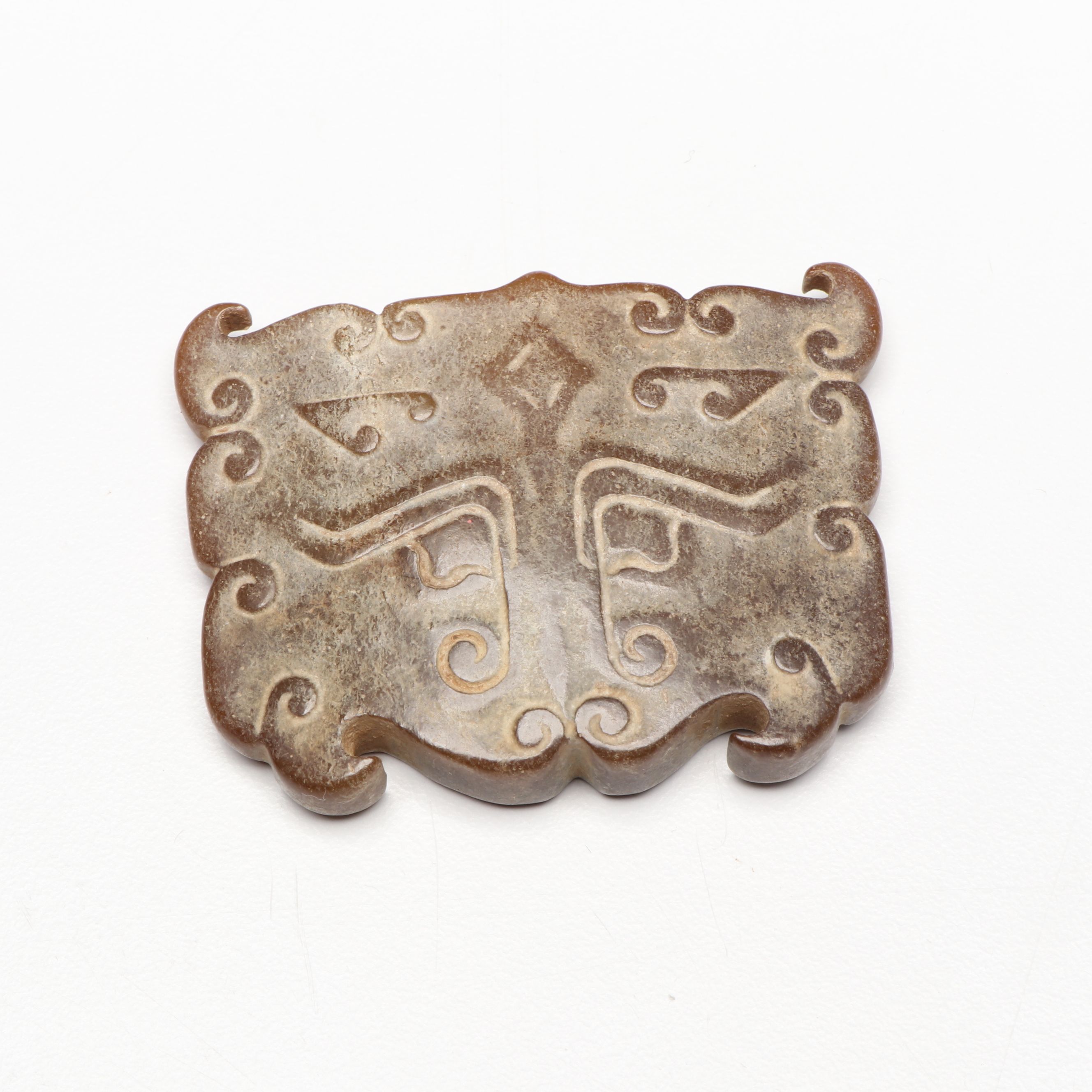 Chinese Carved Serpentine Pendants, Gorgets and Beads