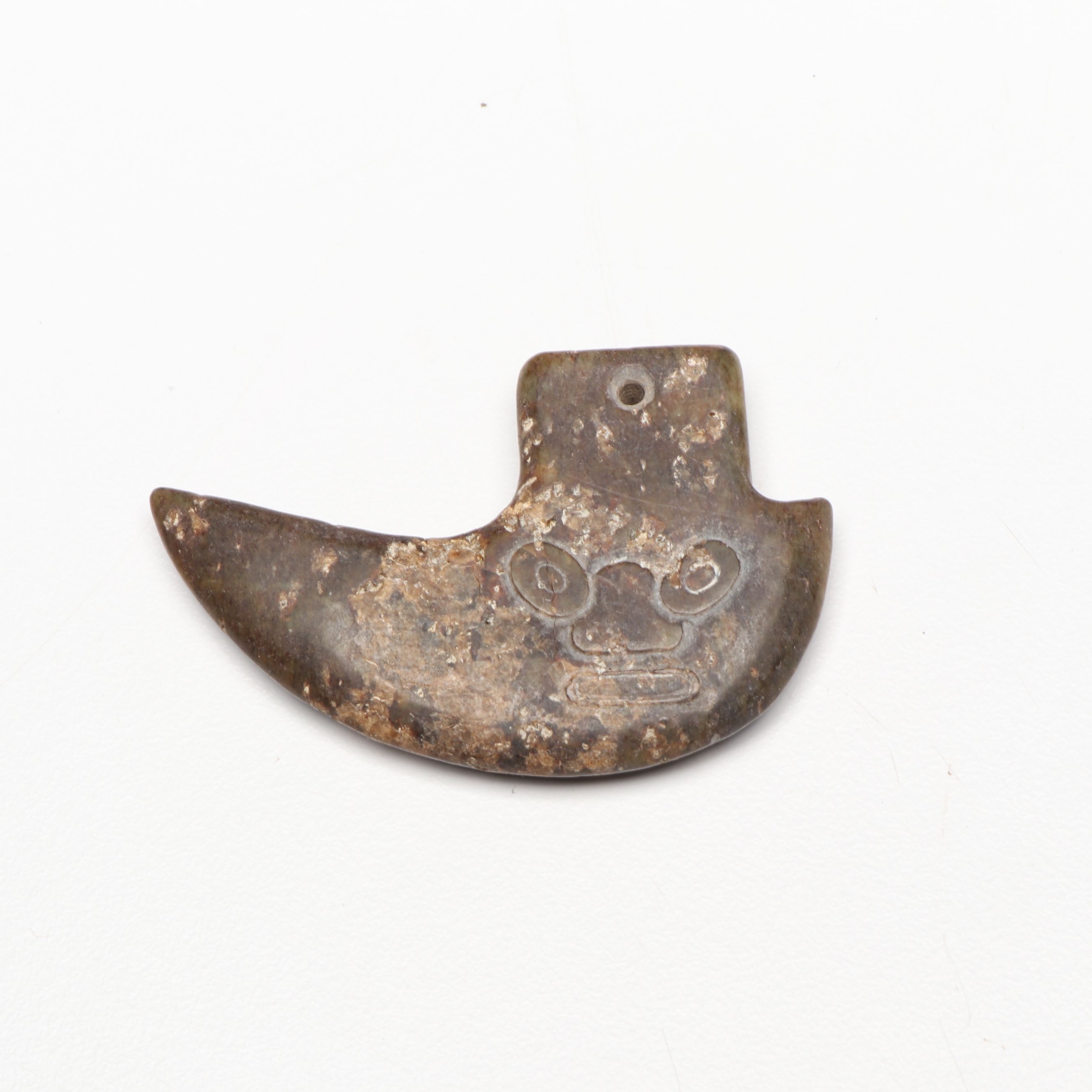 Chinese Carved Serpentine Pendants, Gorgets and Beads