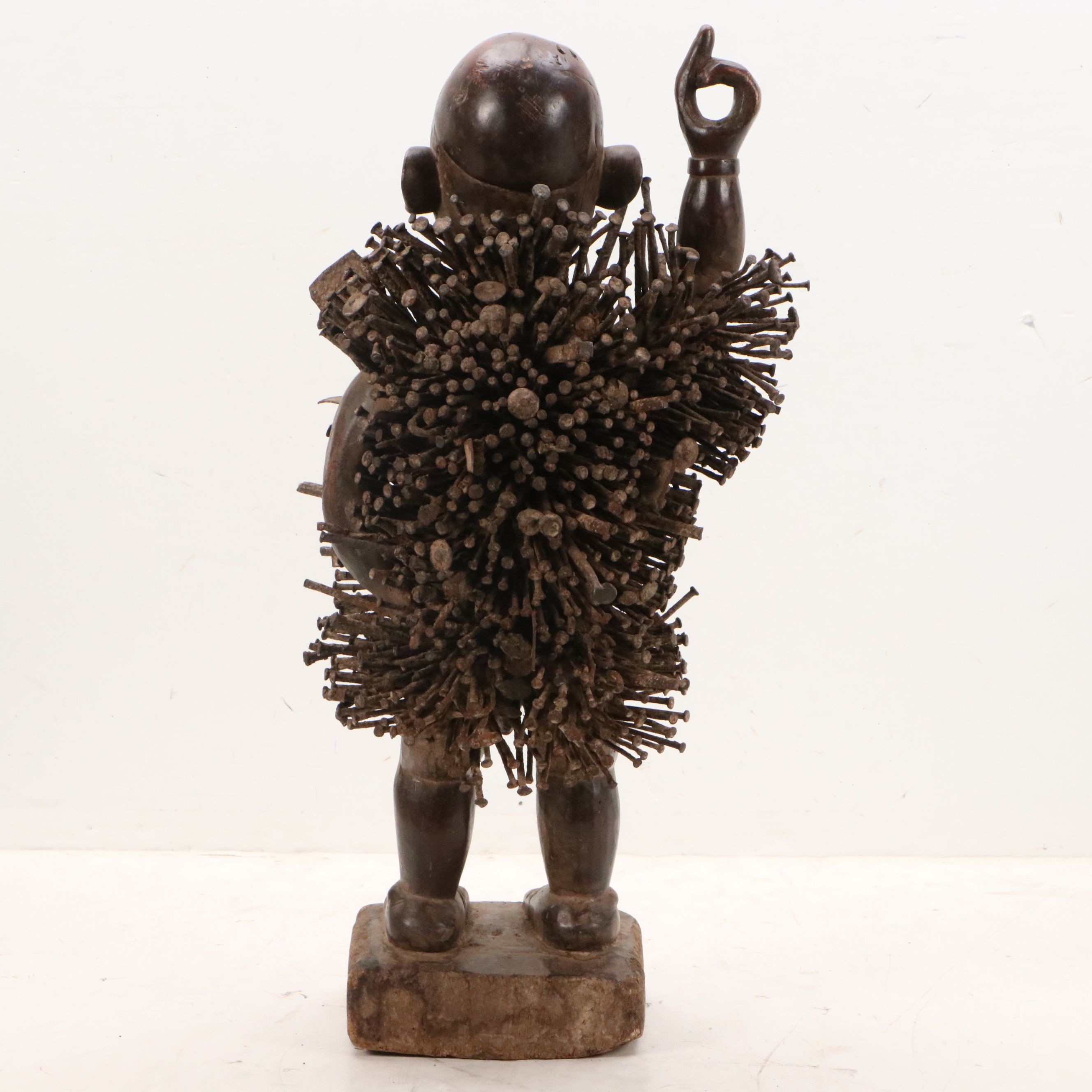 Bakongo Nkisi Nkondi Wood and Iron Nails Power Figure