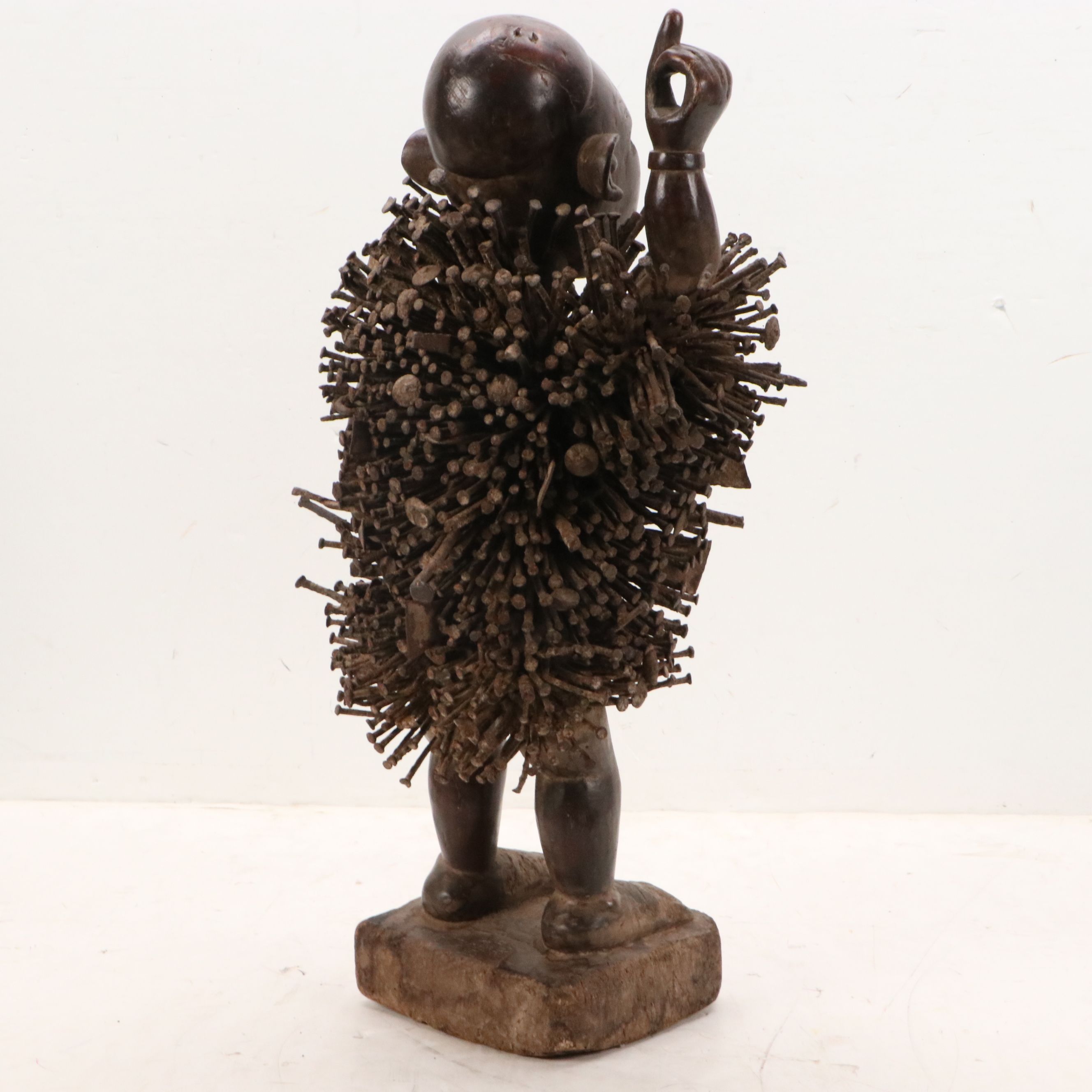 Bakongo Nkisi Nkondi Wood and Iron Nails Power Figure