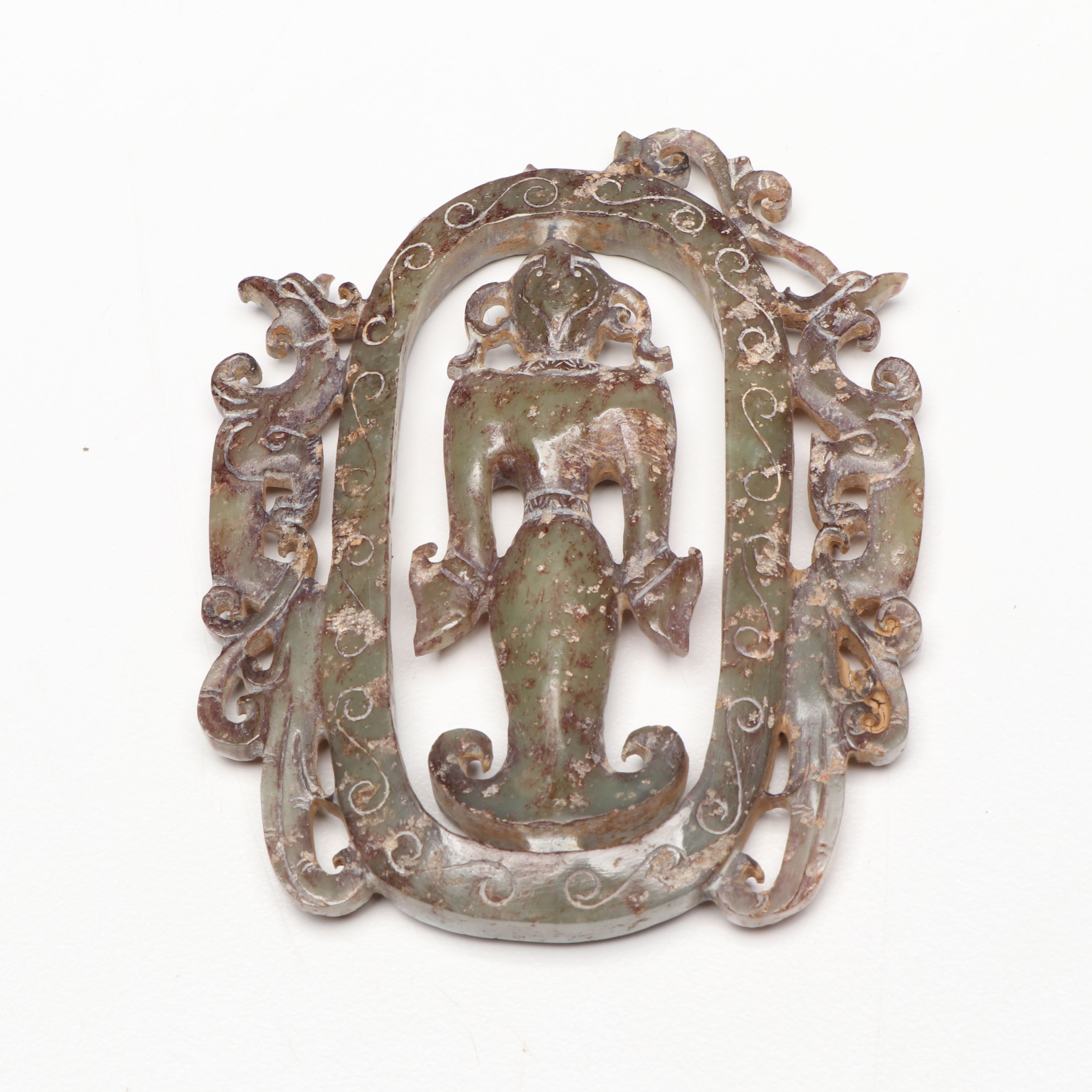 Chinese Carved Serpentine Pendants, Gorgets and Beads