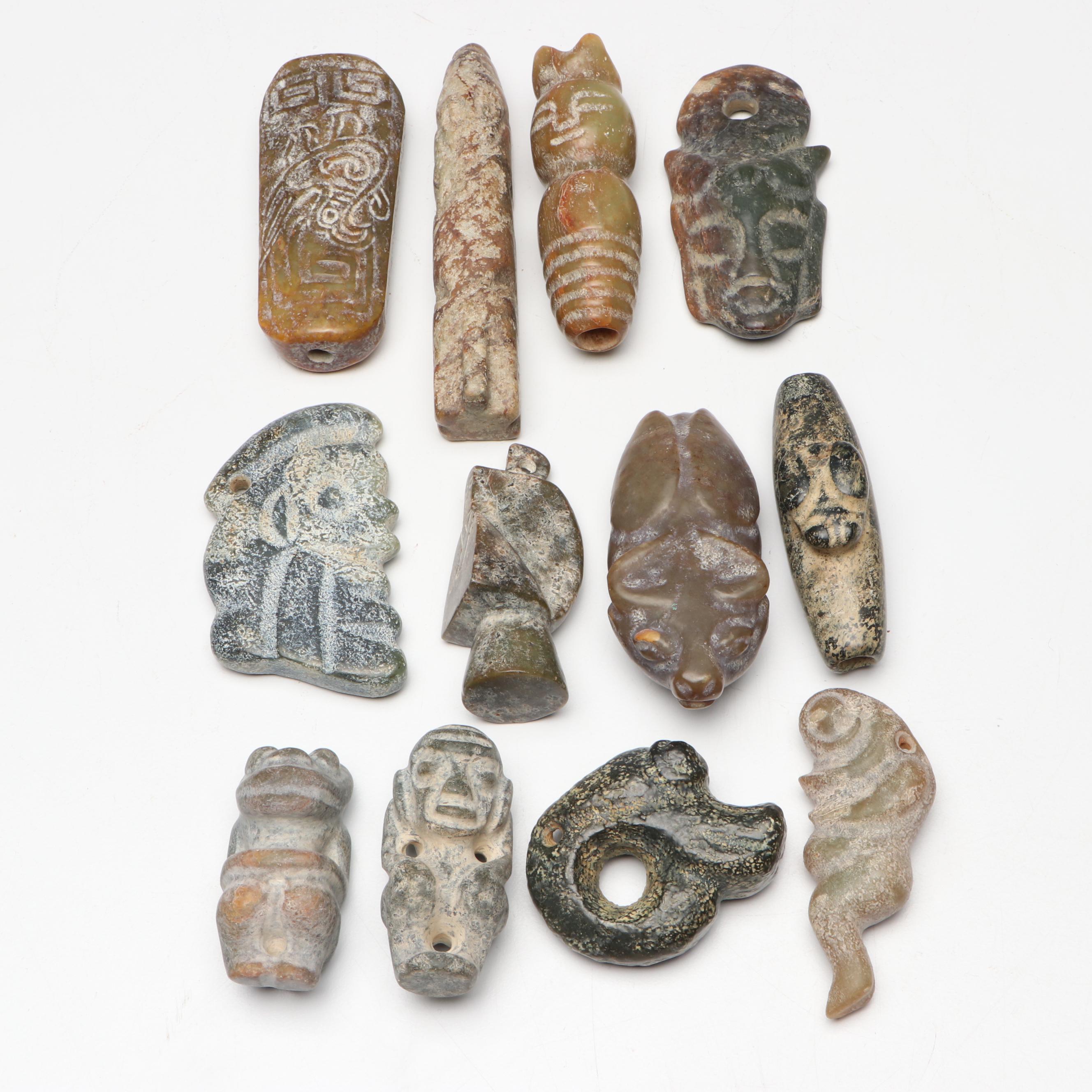 Ancient Chinese Style Serpentine Pendants and Amulets