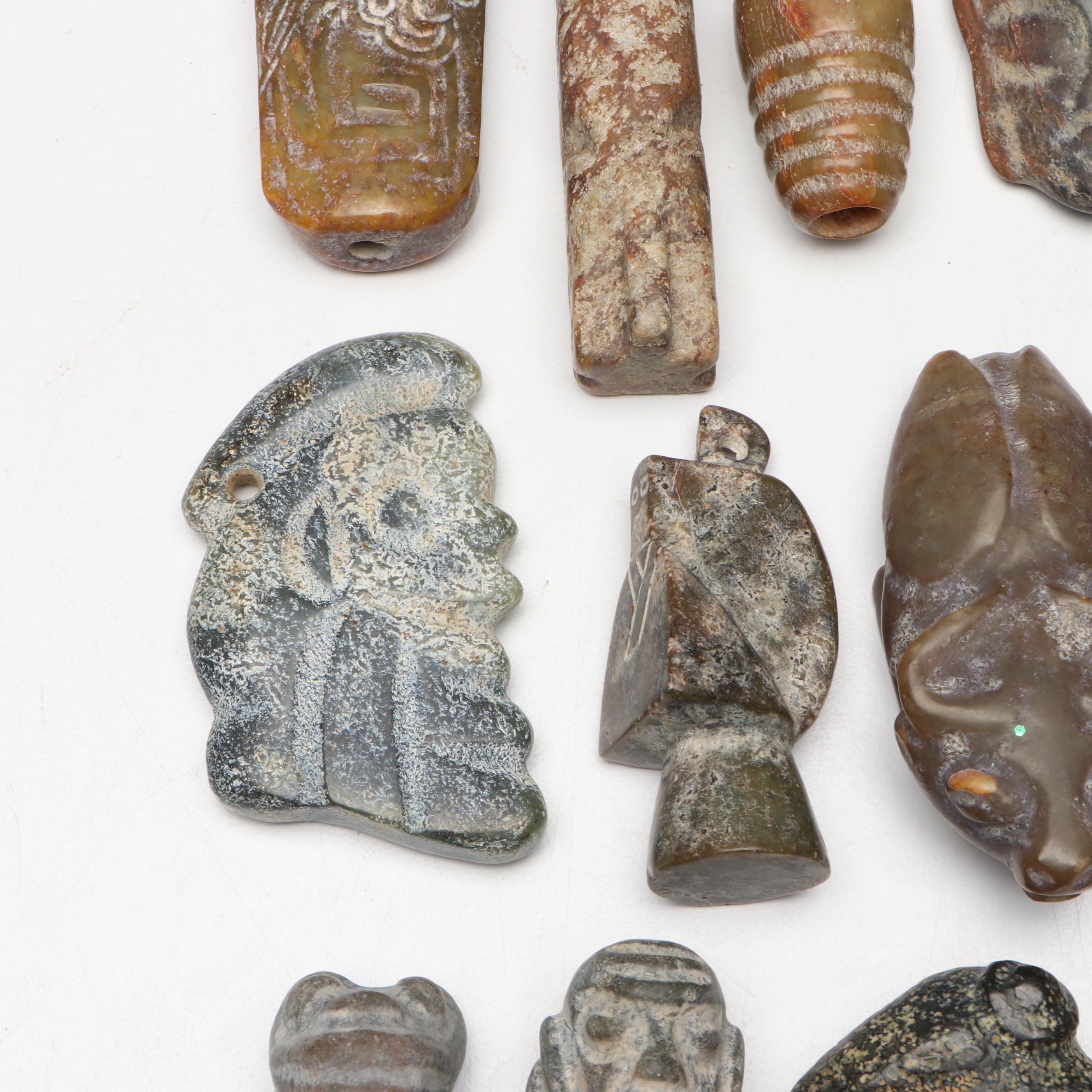 Ancient Chinese Style Serpentine Pendants and Amulets