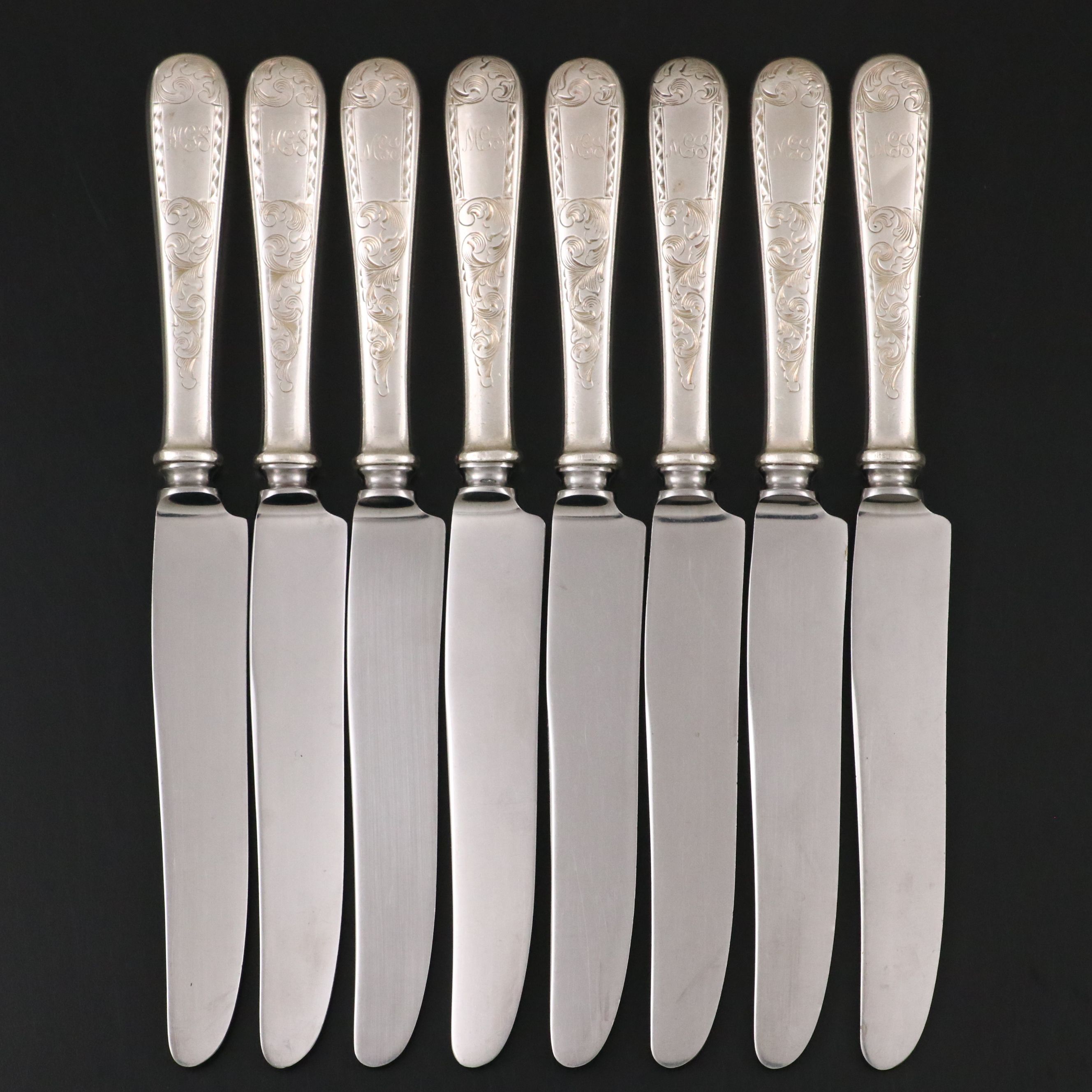 S. Kirk & Son "Mayflower" Sterling Silver Handled Dinner Knives