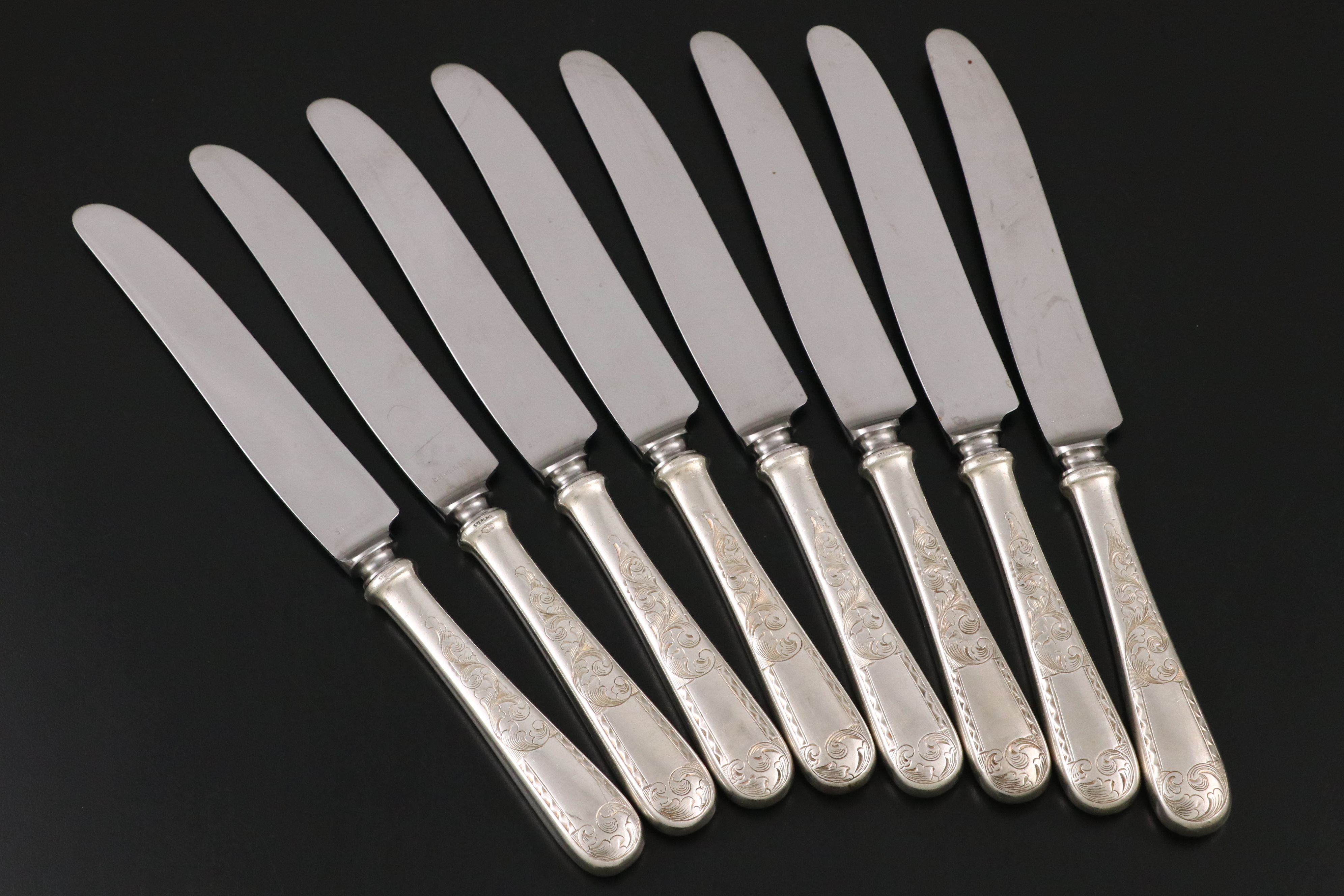 S. Kirk & Son "Mayflower" Sterling Silver Handled Dinner Knives