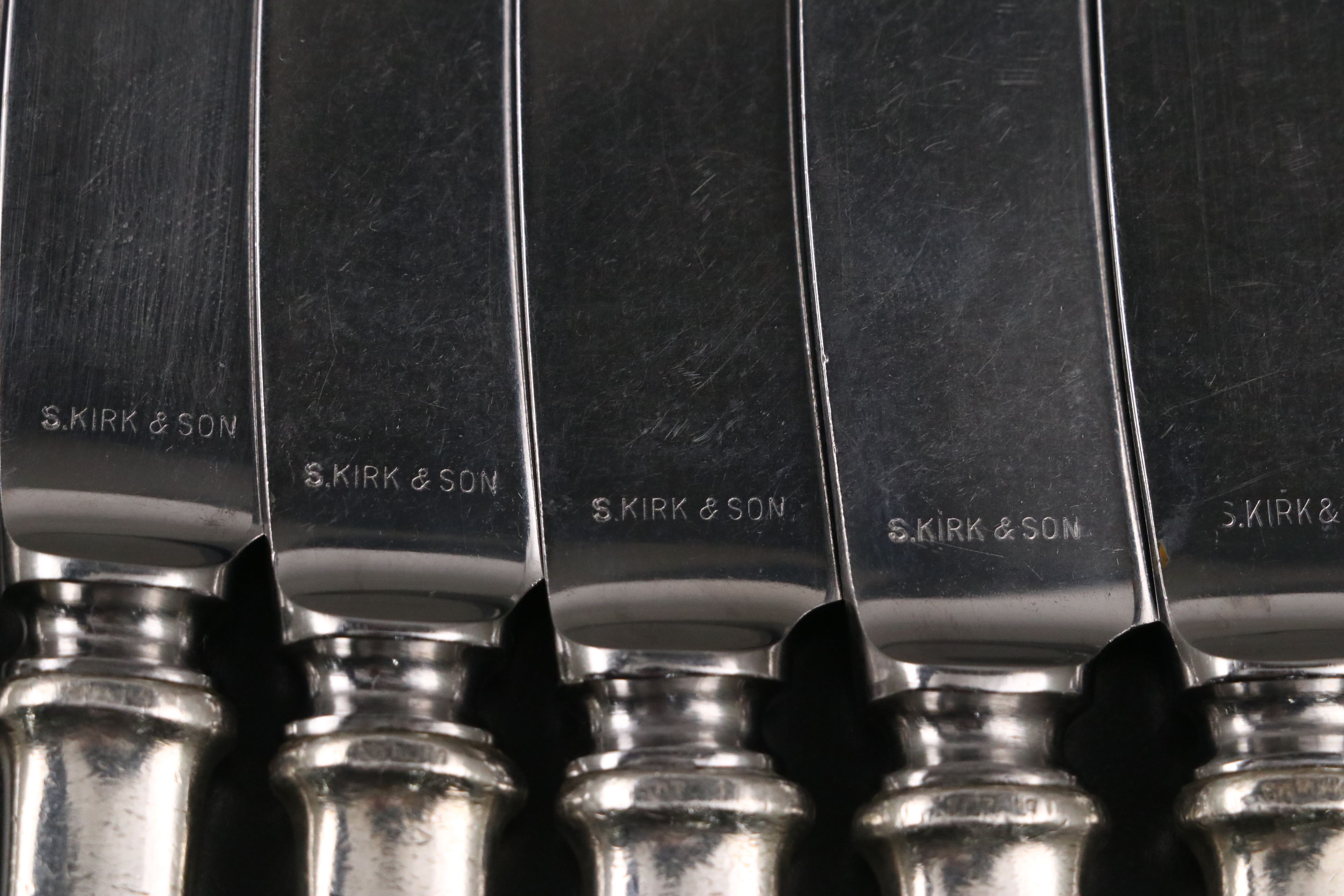 S. Kirk & Son "Mayflower" Sterling Silver Handled Dinner Knives