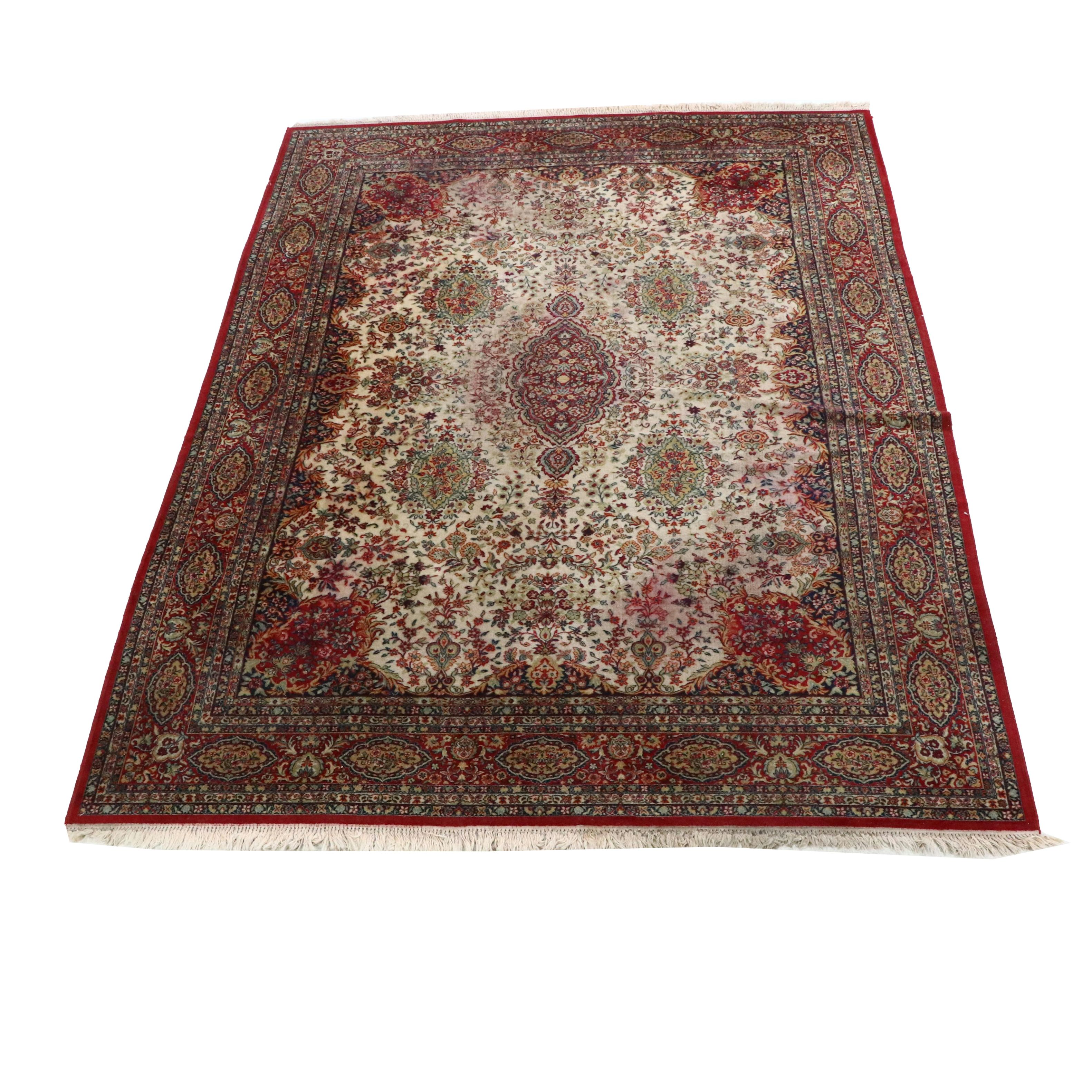 9'10 x 13'11 Machine Made Persian Yazd Style Room-Sized Rug