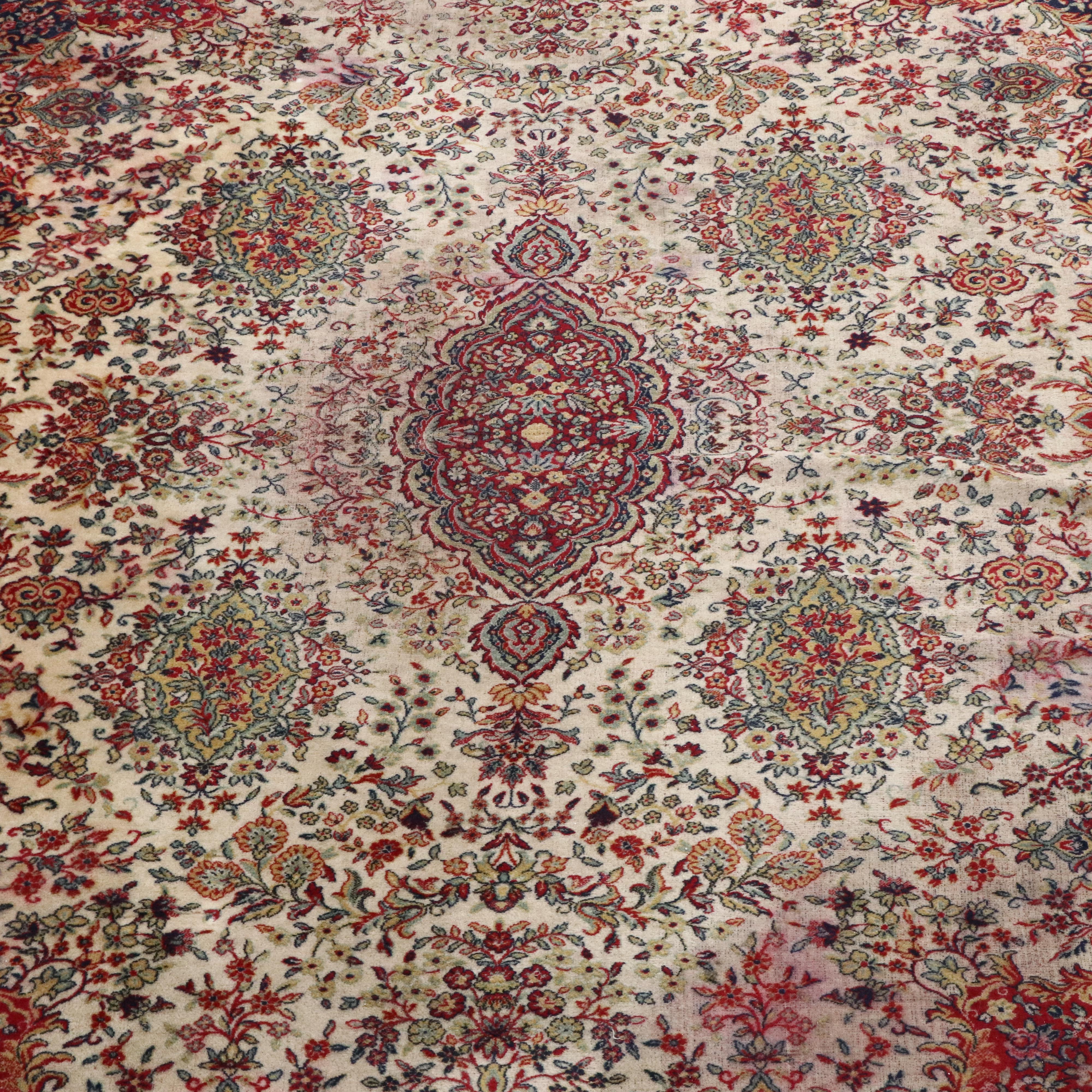 9'10 x 13'11 Machine Made Persian Yazd Style Room-Sized Rug
