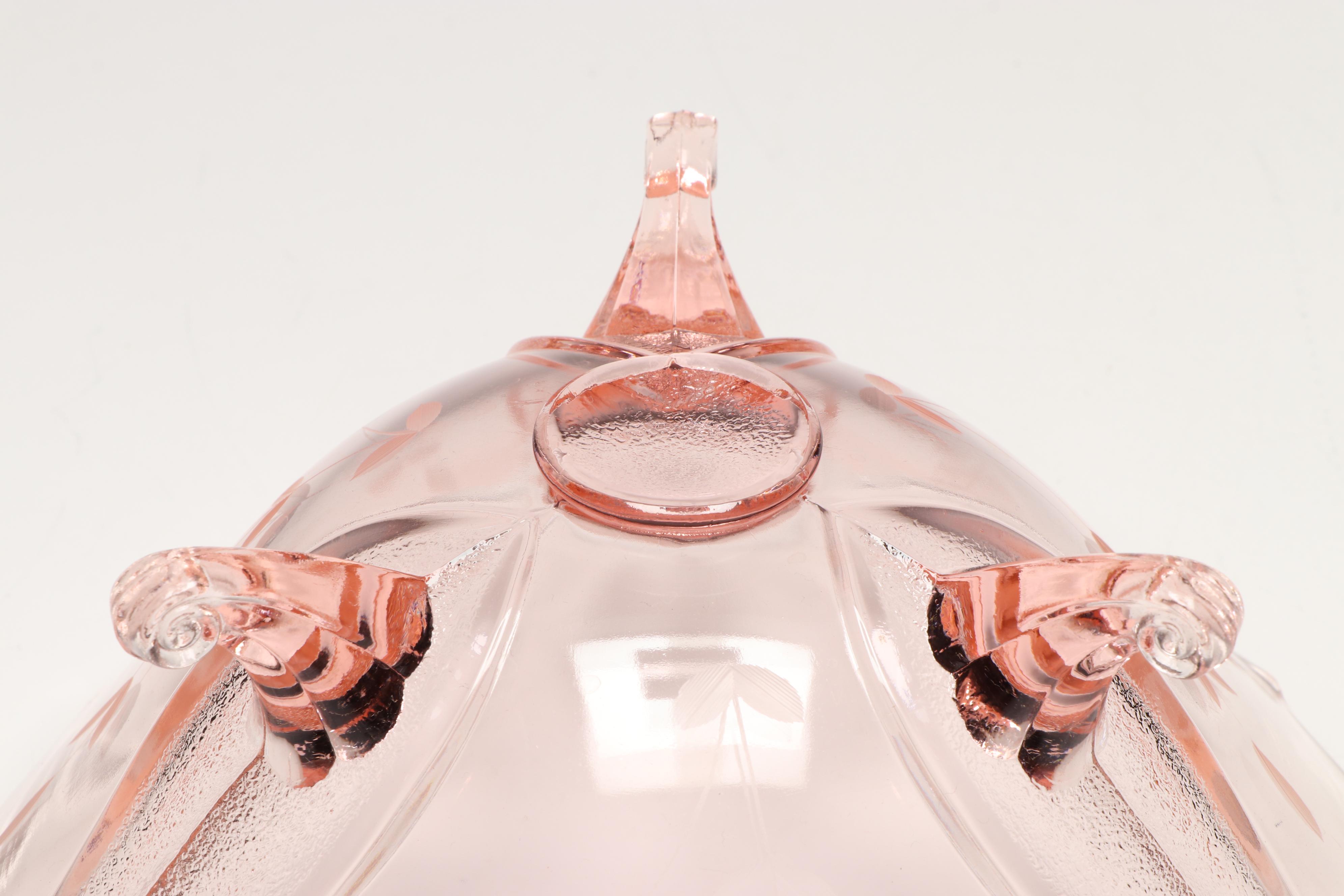 Fostoria "Versailles" Vaseline Glass Platter, Imperial "Twisted Optic," and More