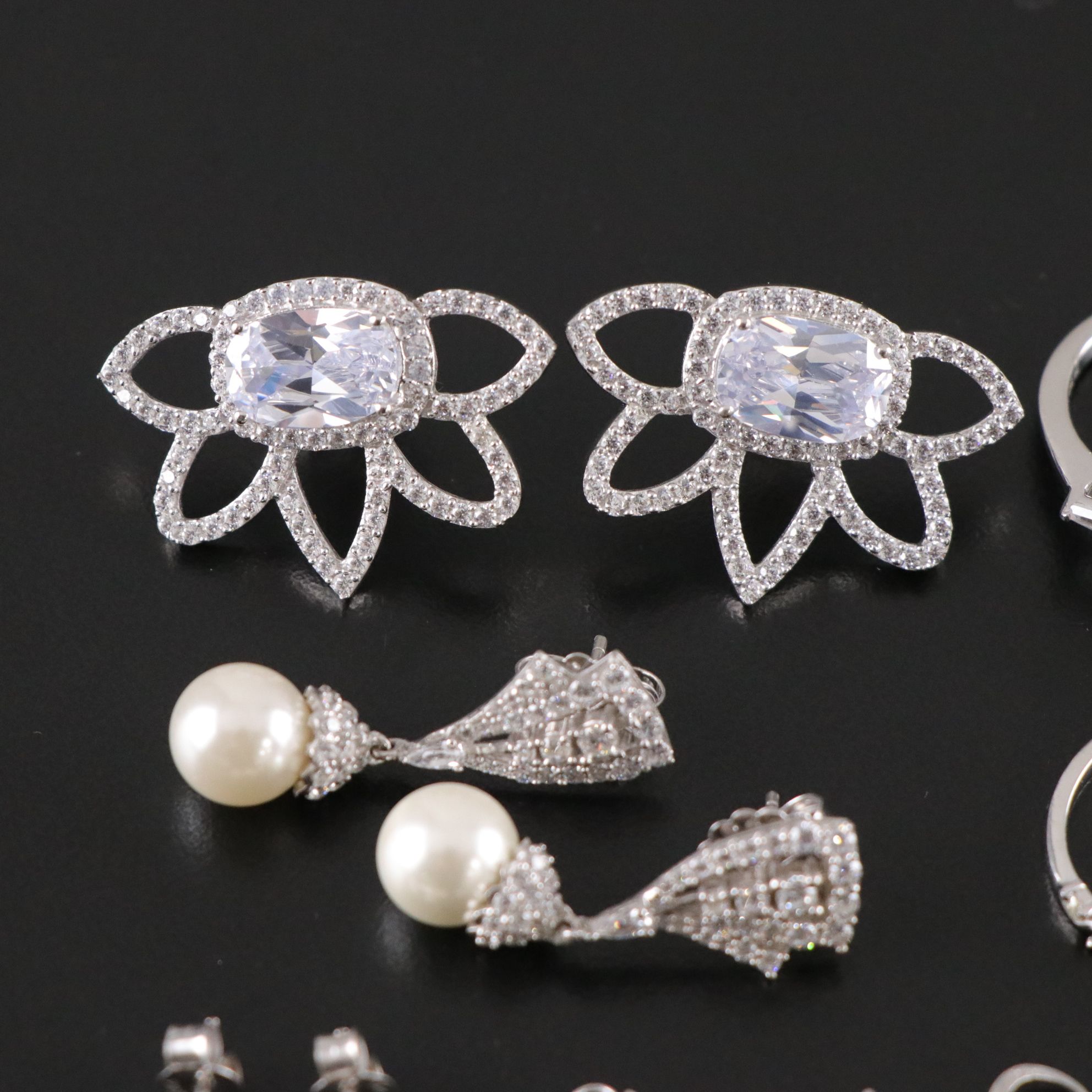 14 Assorted Sterling Silver Rings and Earrings