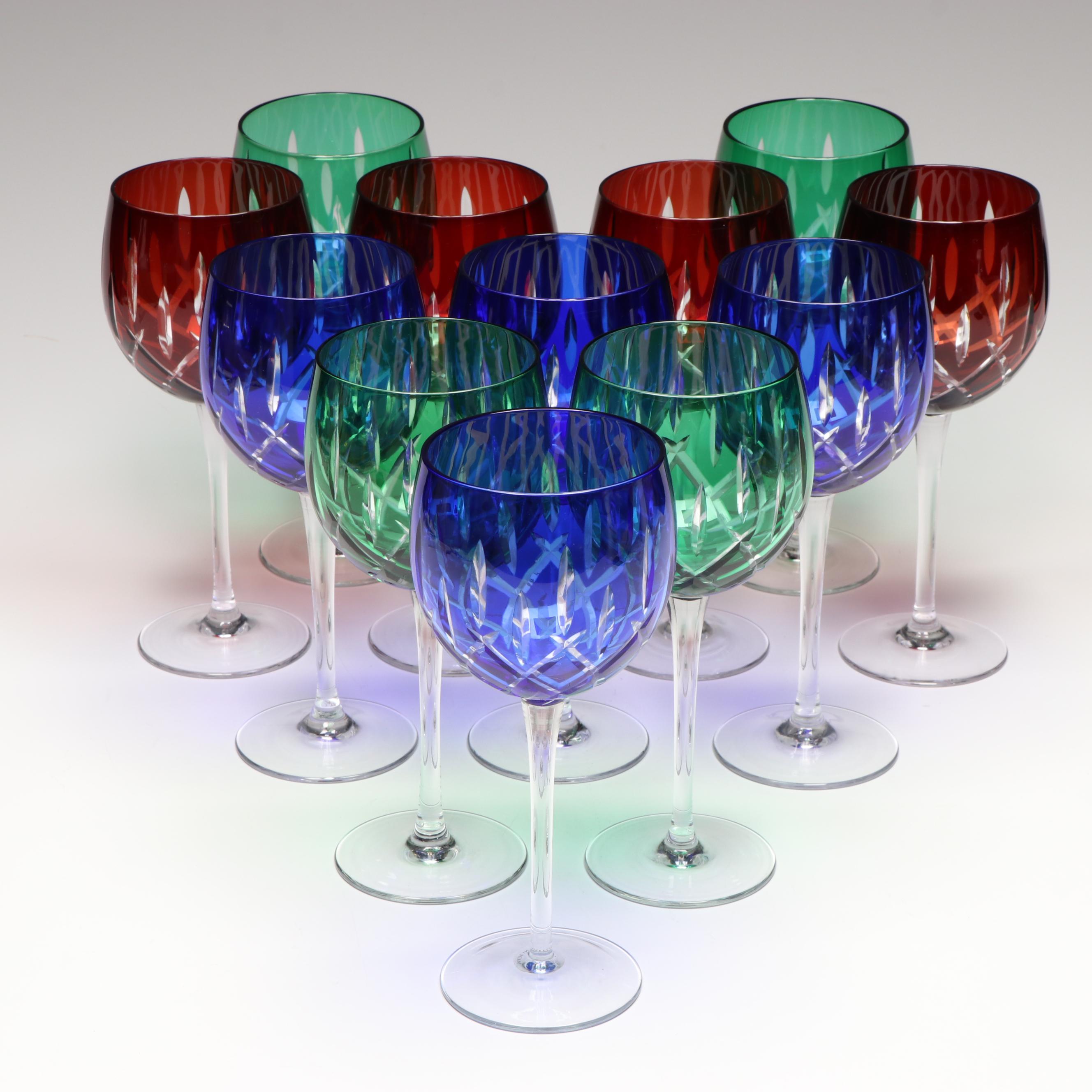 Gorham Crystal "Lady Anne" Balloon Wine Glasses, Circa 2004