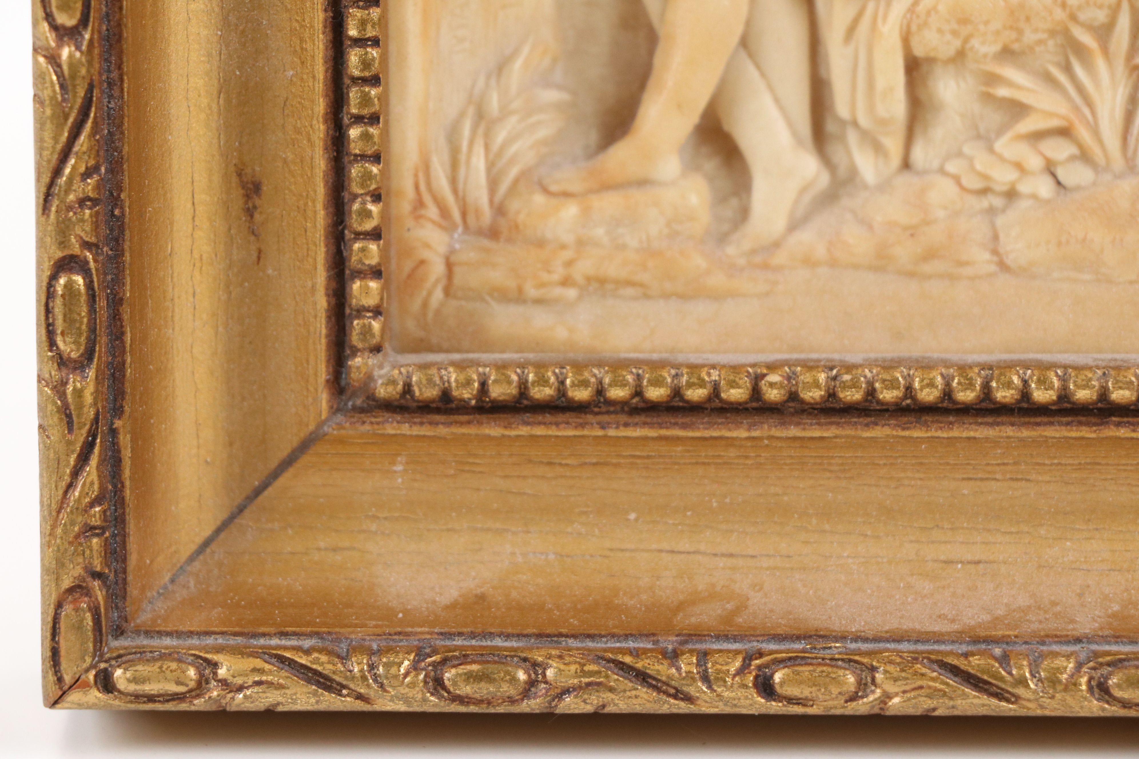 Giacomo Marchino Petrified Limestone Bas-Relief Panel "Daphnis and Chloe," 1833