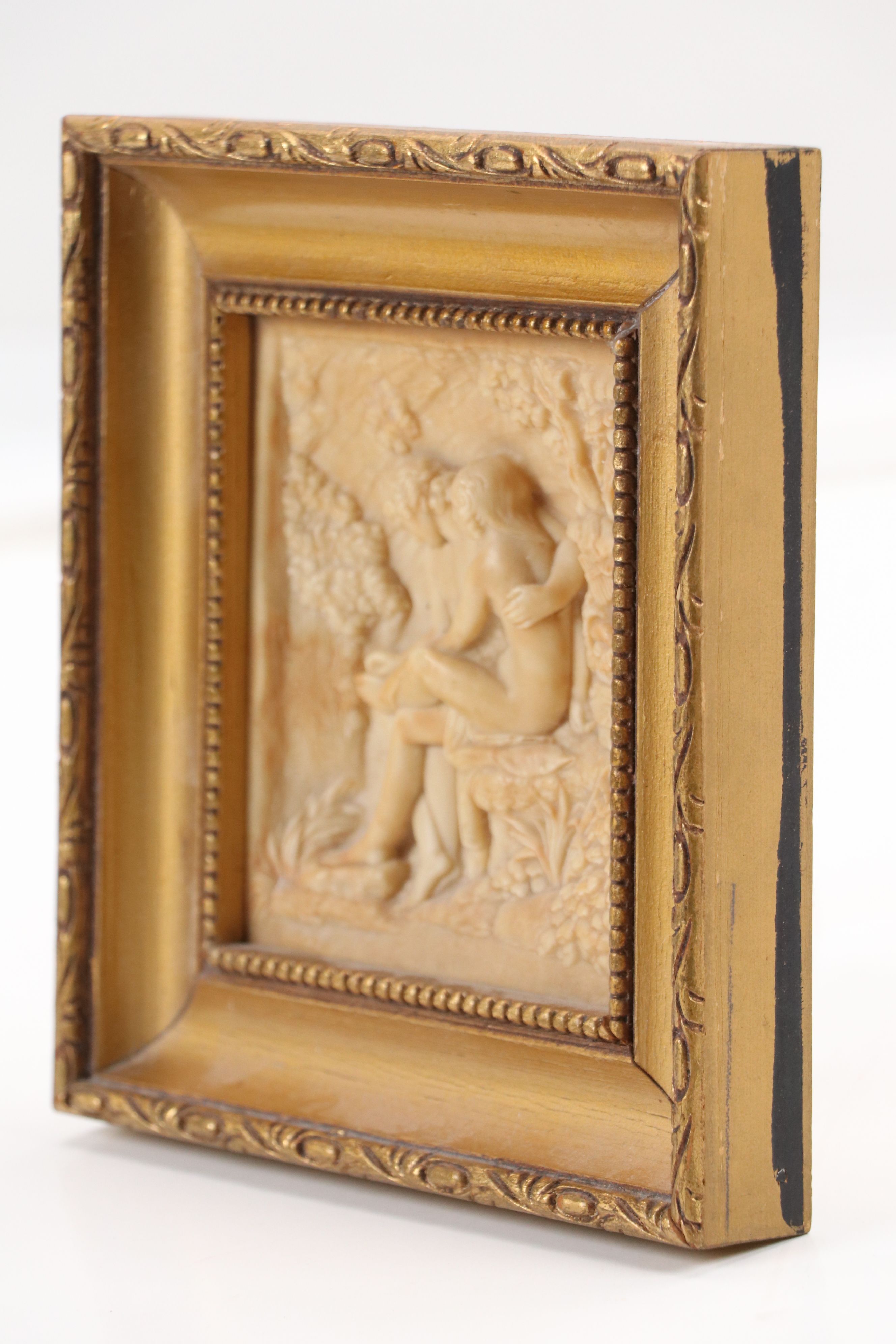 Giacomo Marchino Petrified Limestone Bas-Relief Panel "Daphnis and Chloe," 1833