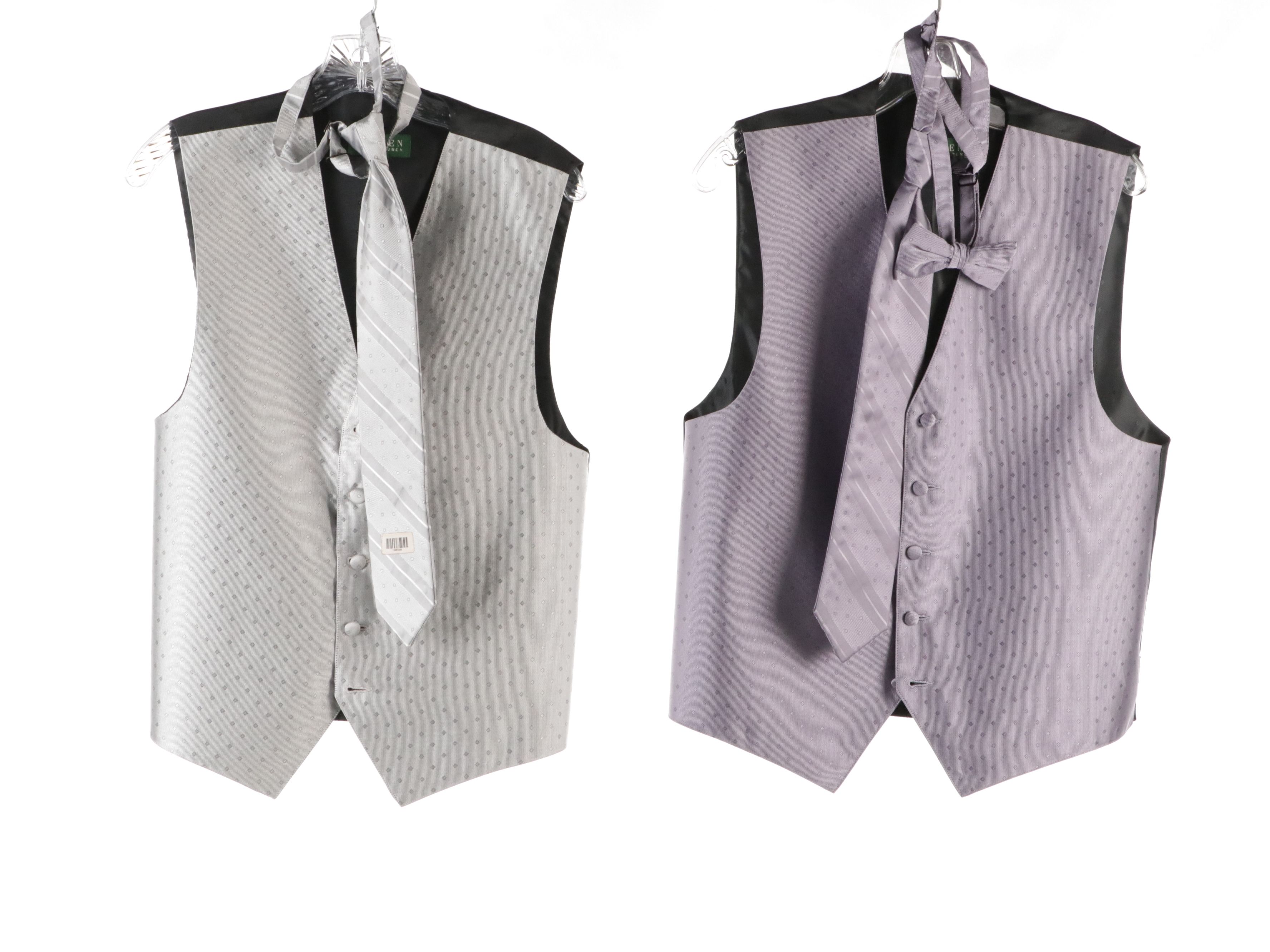Men's Lauren Ralph Lauren Tuxedo Vests in Polyester with Neckwear Options