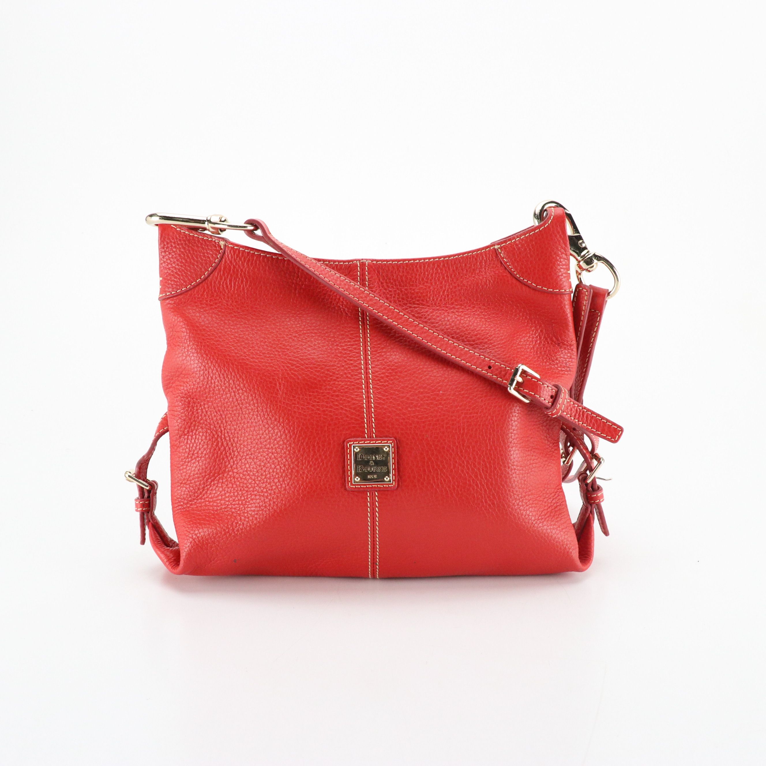 Dooney & Bourke Juliette Hobo Crossbody Bag in Red Pebbled Leather