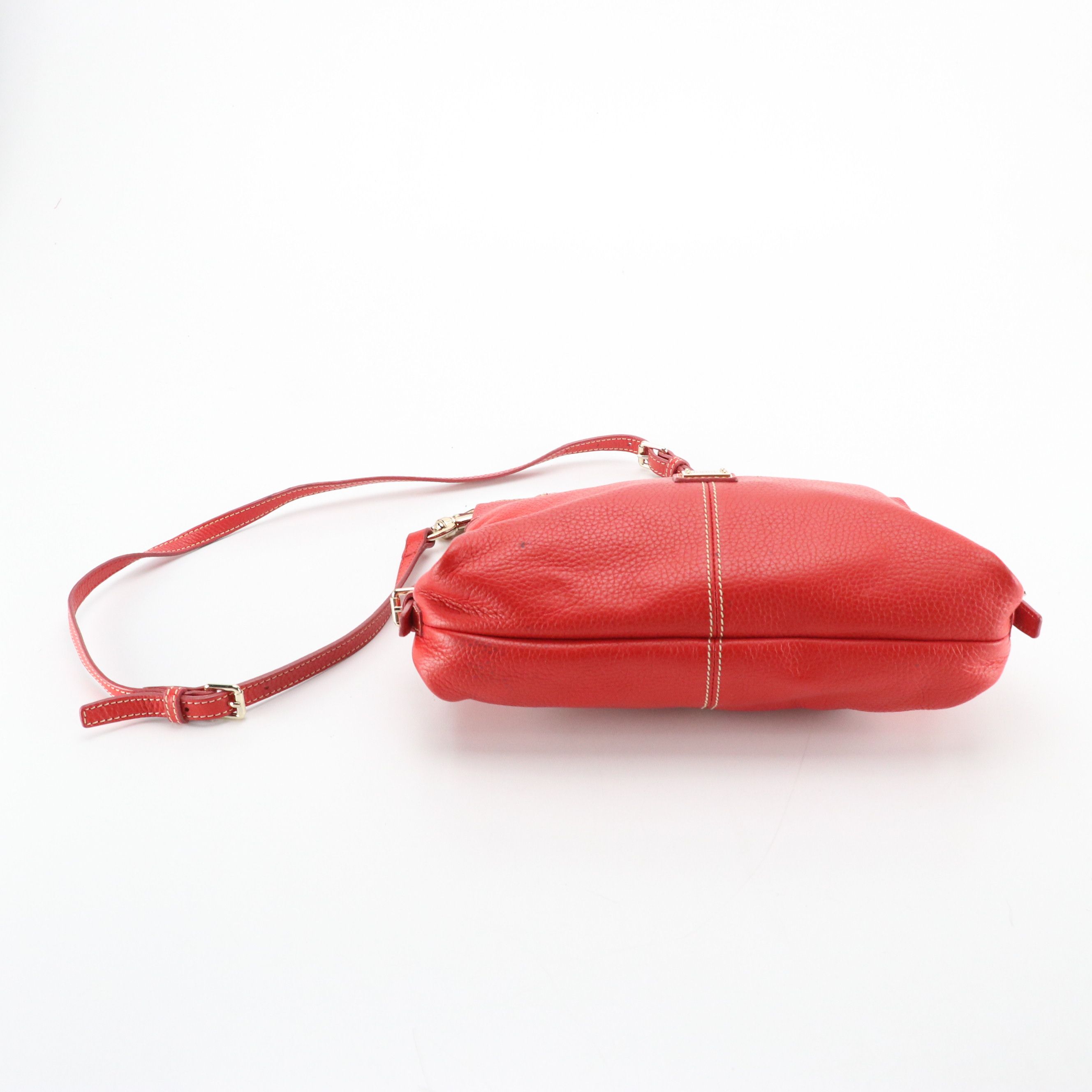 Dooney & Bourke Juliette Hobo Crossbody Bag in Red Pebbled Leather