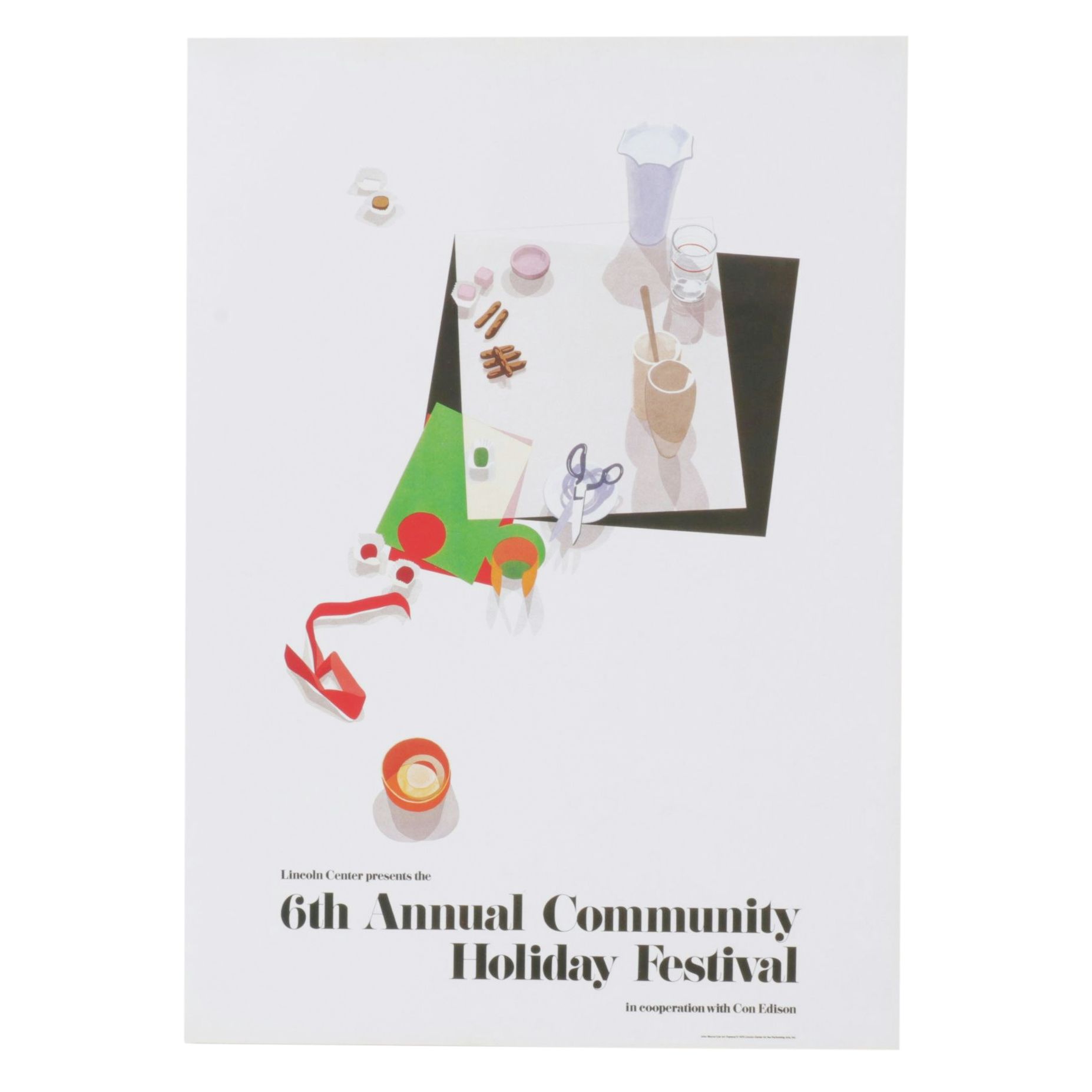 Offset Lithograph After John Moore for the Lincoln Center's 6th Holiday Festival