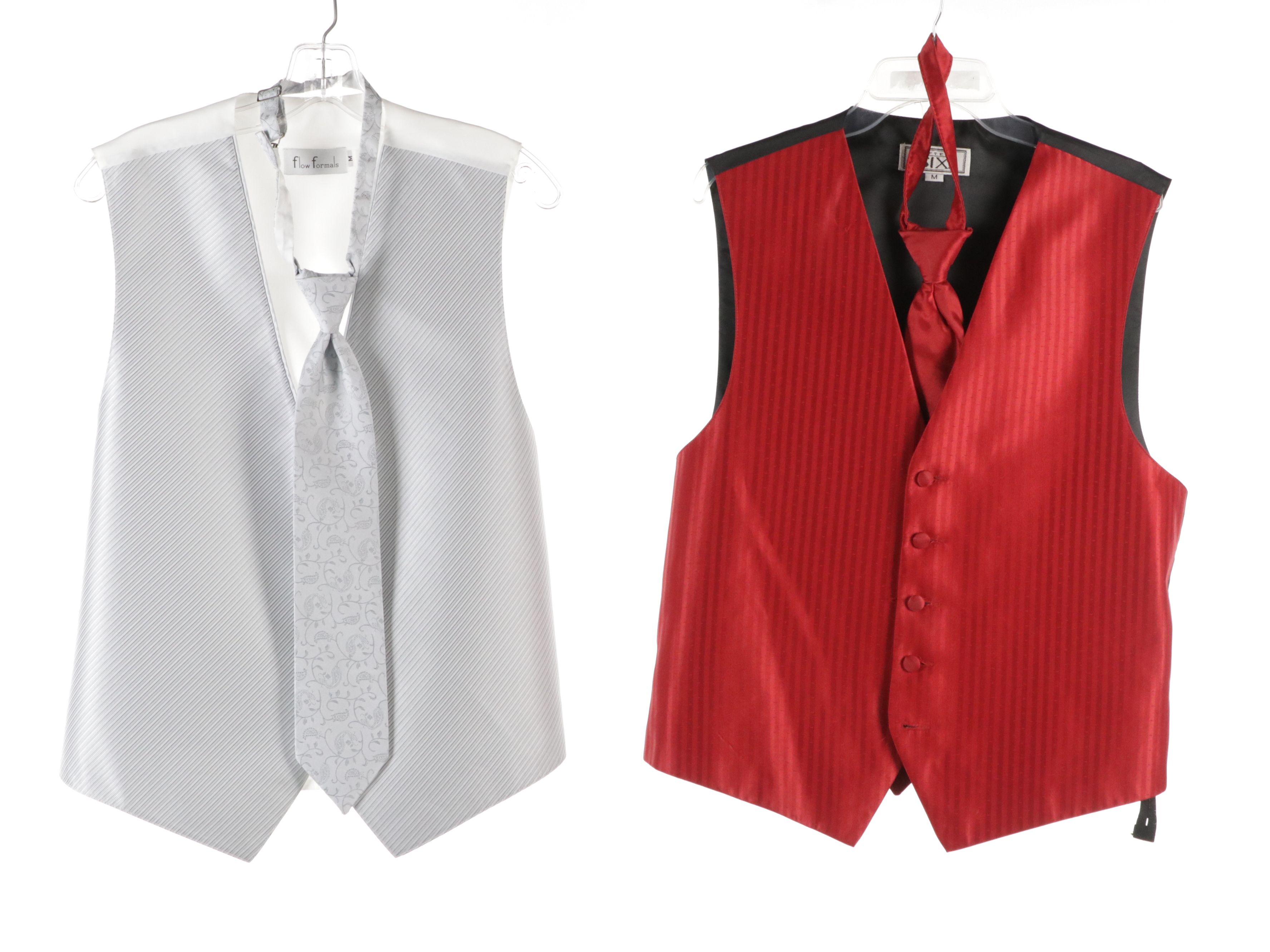 Men's After Six and Flow Formals Tuxedo Vests with Neckwear Options